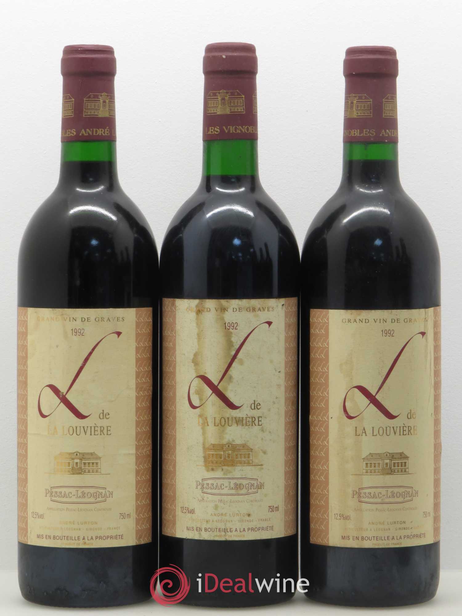 Pessac-Léognan L de La Louvière(sans prix de réserve) 1992 - Posten von 6 Flaschen - 1