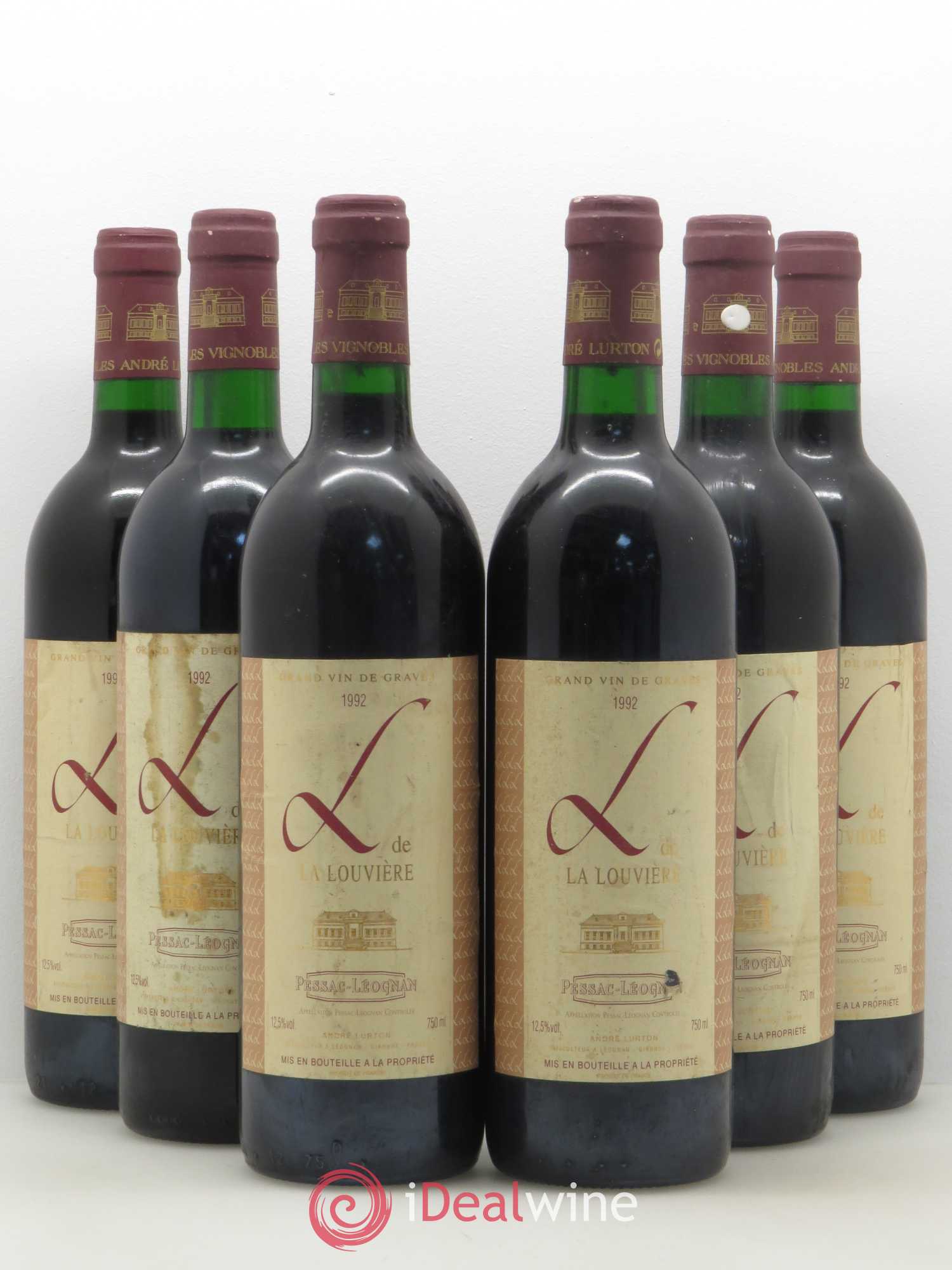 Pessac-Léognan L de La Louvière(sans prix de réserve) 1992 - Posten von 6 Flaschen - 0