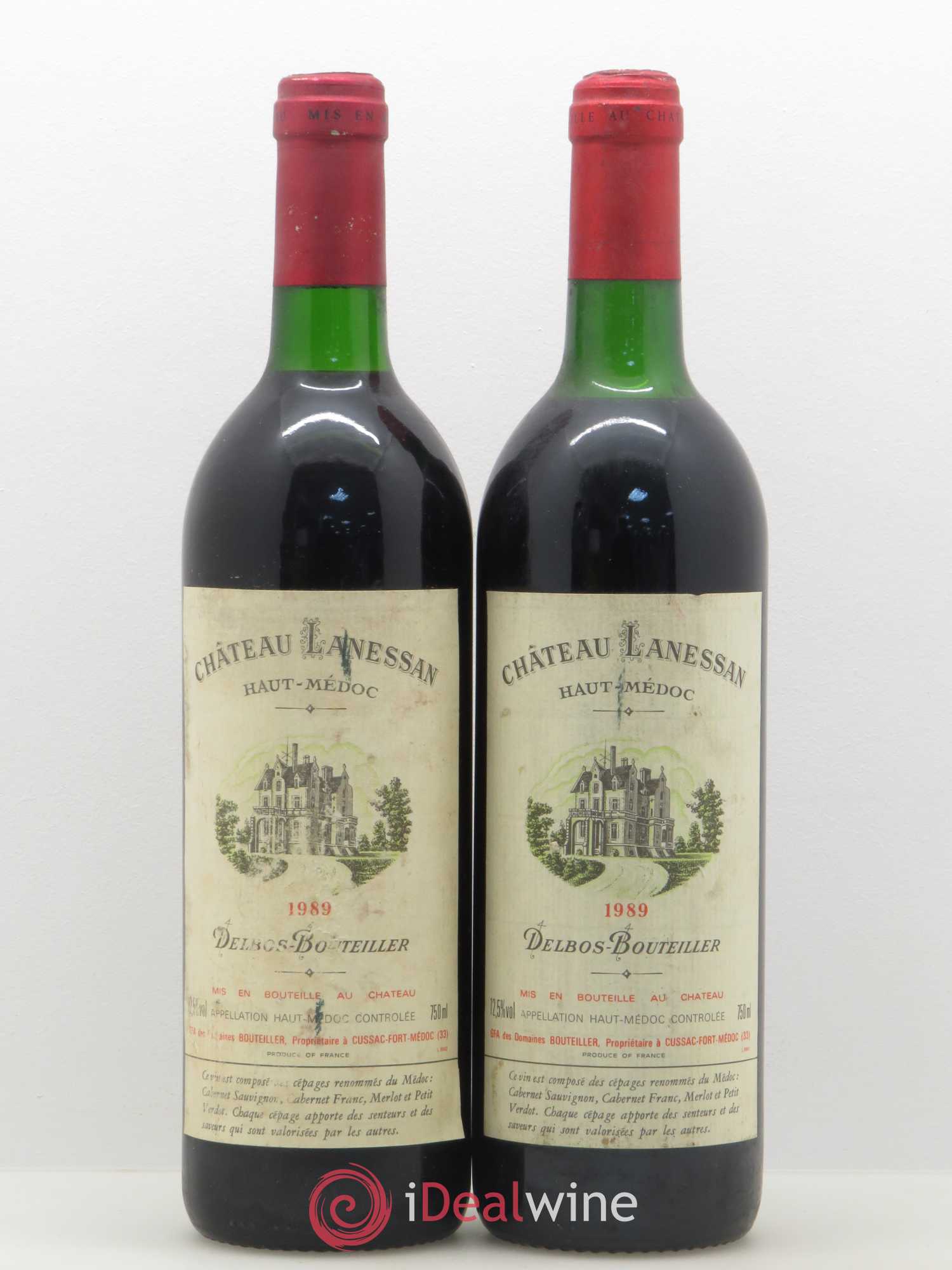 Château Lanessan Cru Bourgeois 1989 - Lot de 2 bouteilles - 0