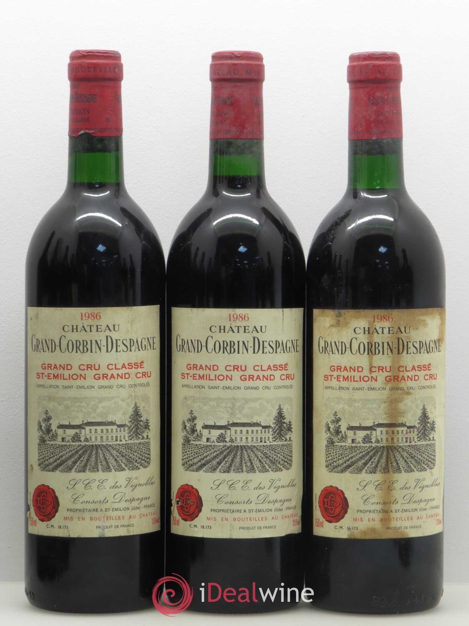 Château Grand Corbin Despagne Grand Cru Classé 1986 - Lot de 12 bouteilles - 3