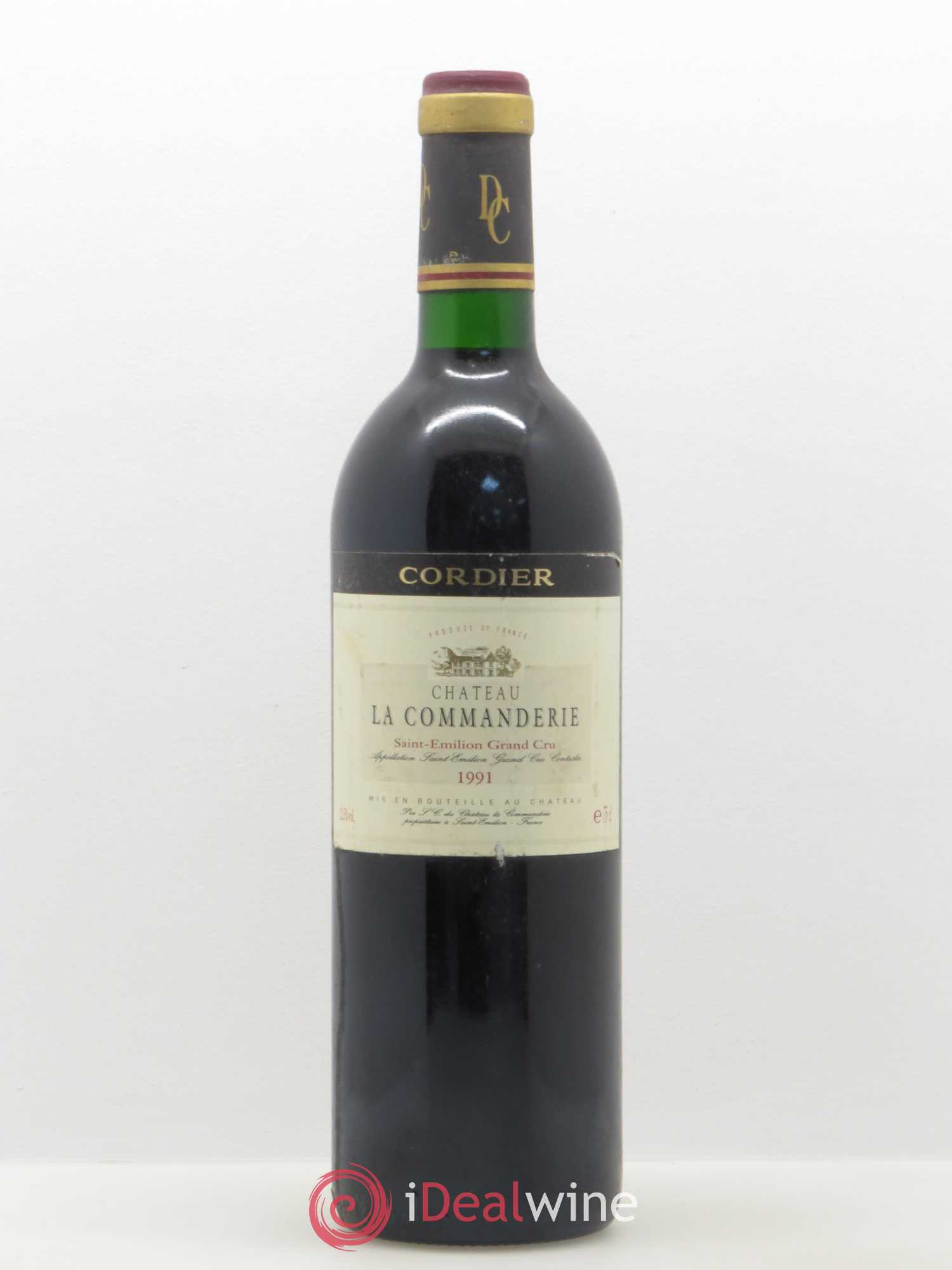 Château la Commanderie Grand Cru Classé 1991 - Lot de 1 bouteille - 0