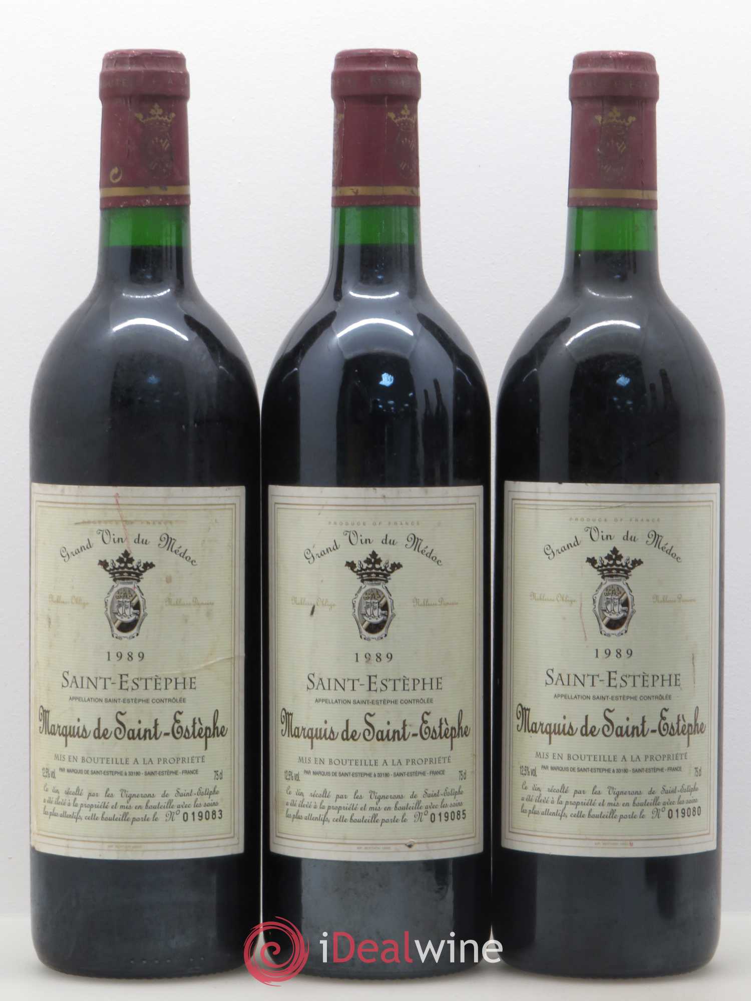 Marquis de Saint Estèphe 1989 - Lot de 5 bouteilles - 1
