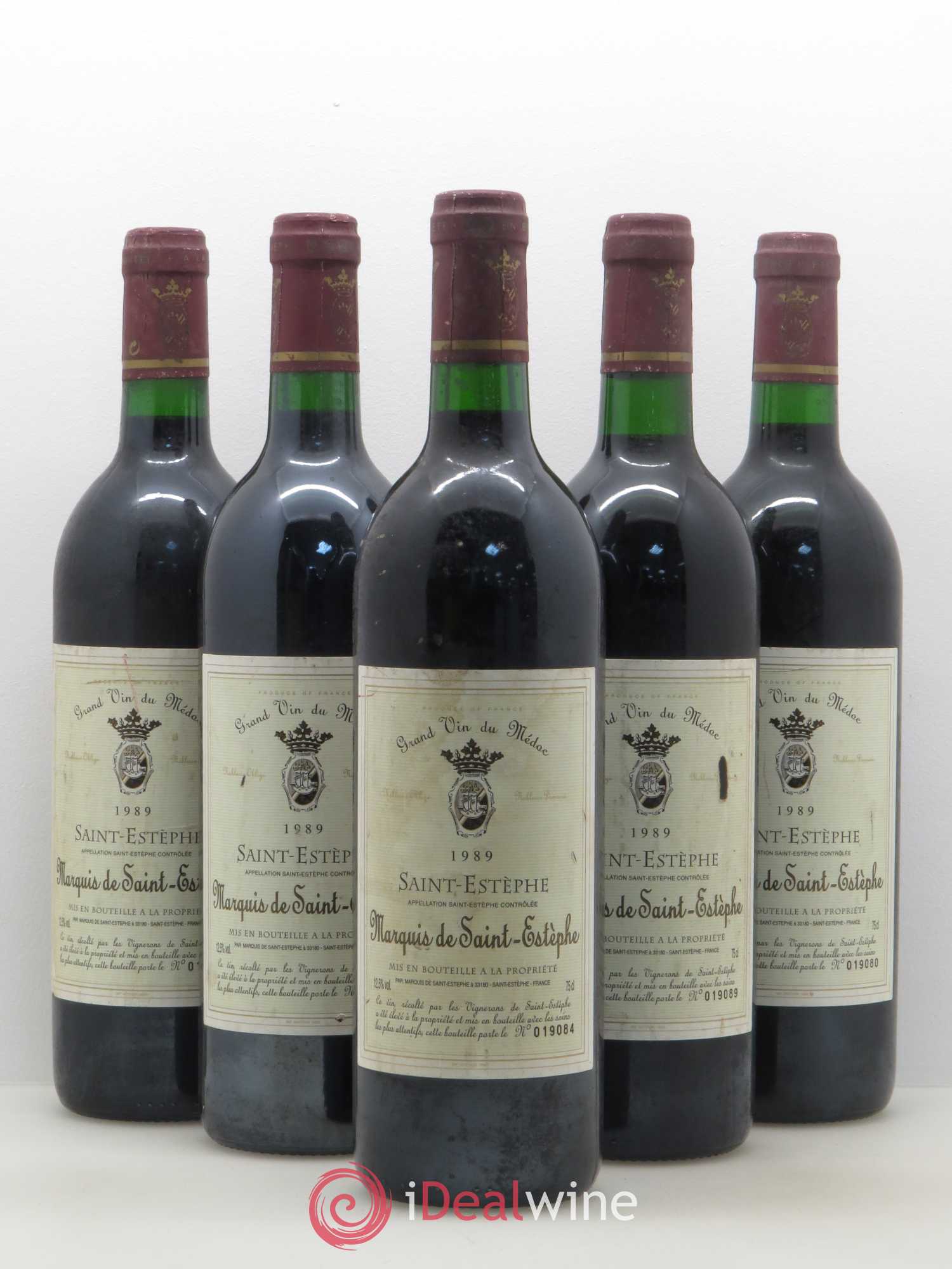 Marquis de Saint Estèphe 1989 - Lot de 5 bouteilles - 0