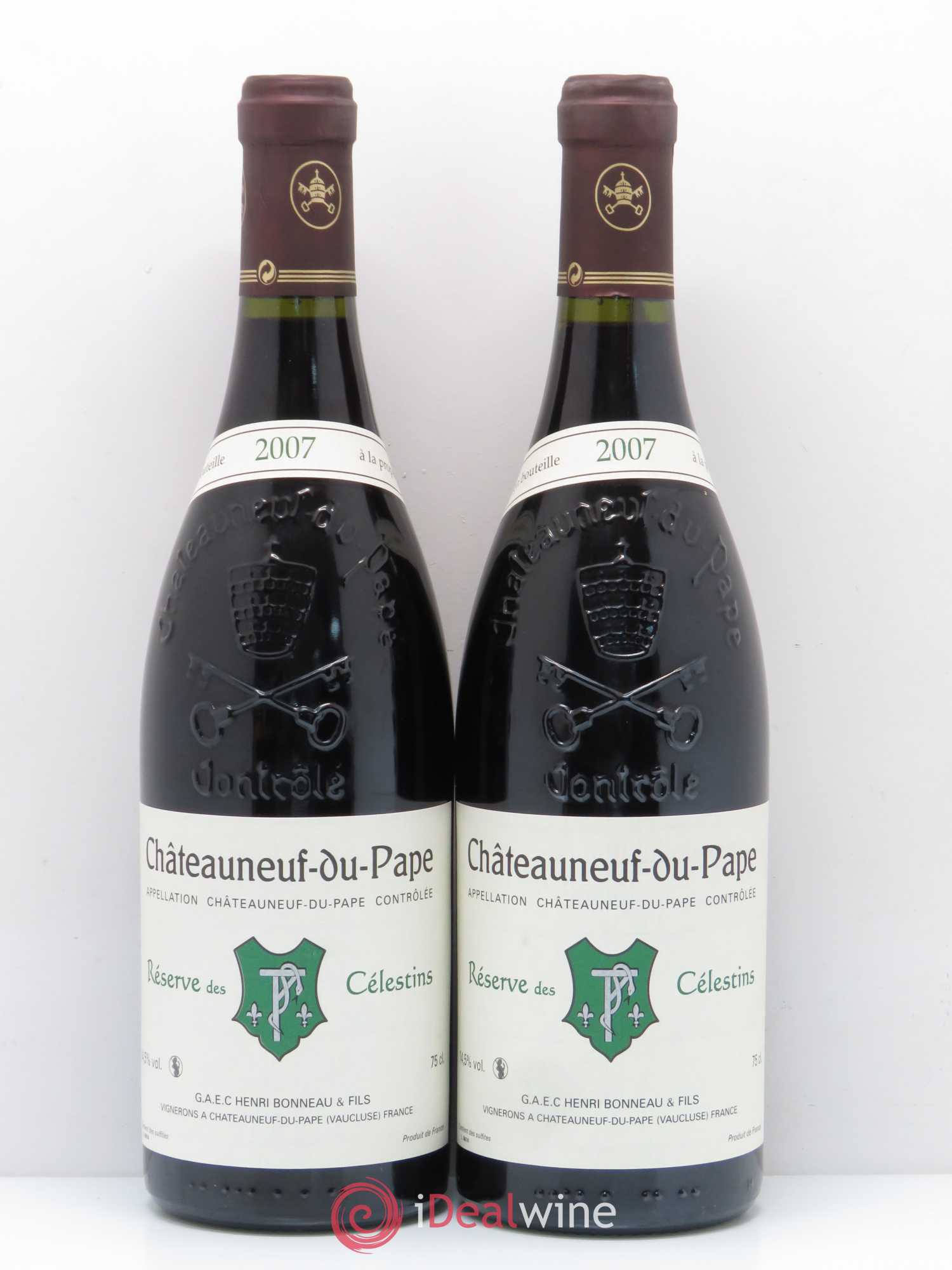 Châteauneuf-du-Pape Réserve des Célestins Henri Bonneau & Fils 2007 - Lot de 2 bouteilles - 0