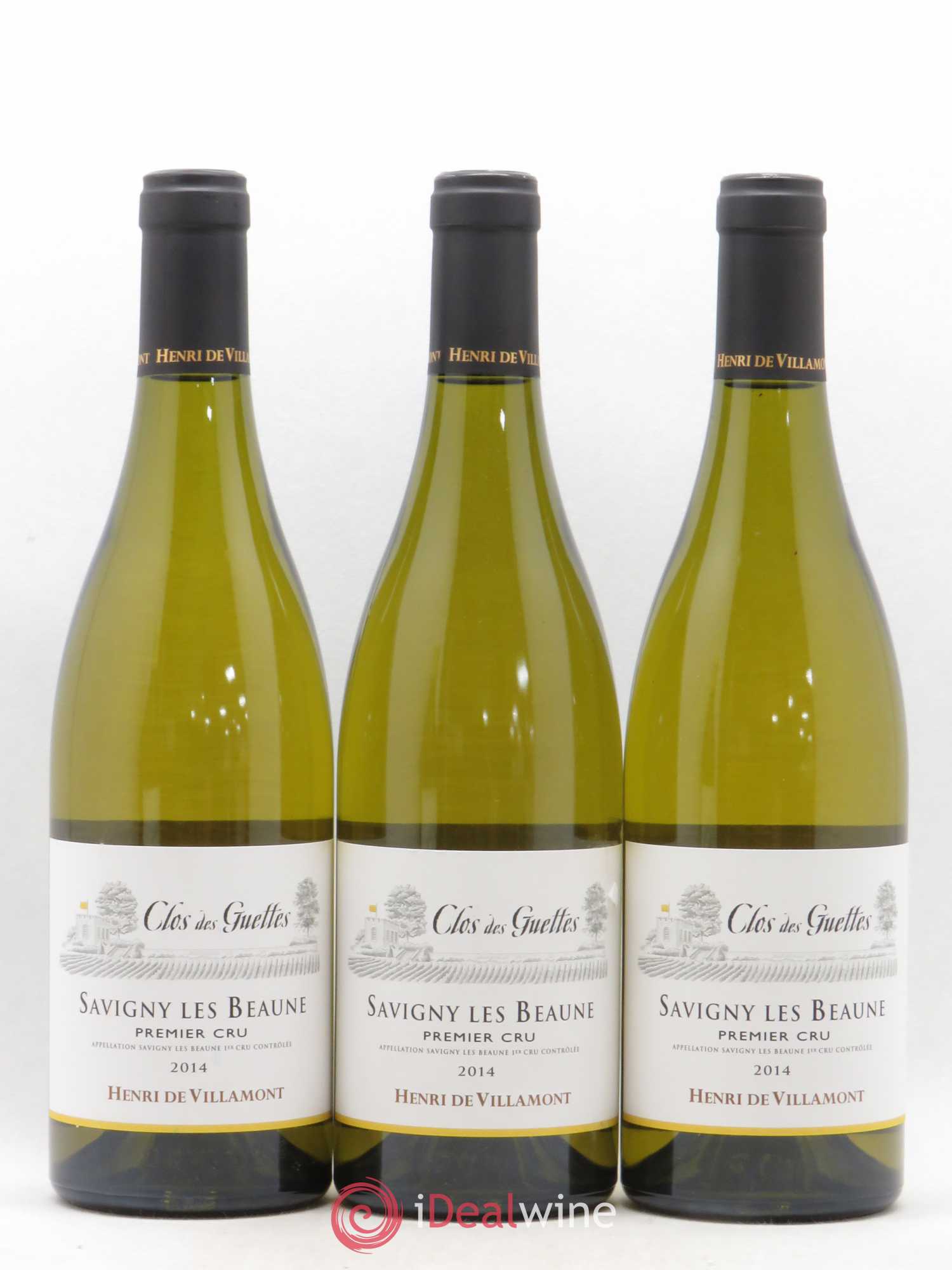 Savigny-lès-Beaune 1er Cru Clos des Guettes Henri de Villamont 2014 - Posten von 3 Flaschen - 0