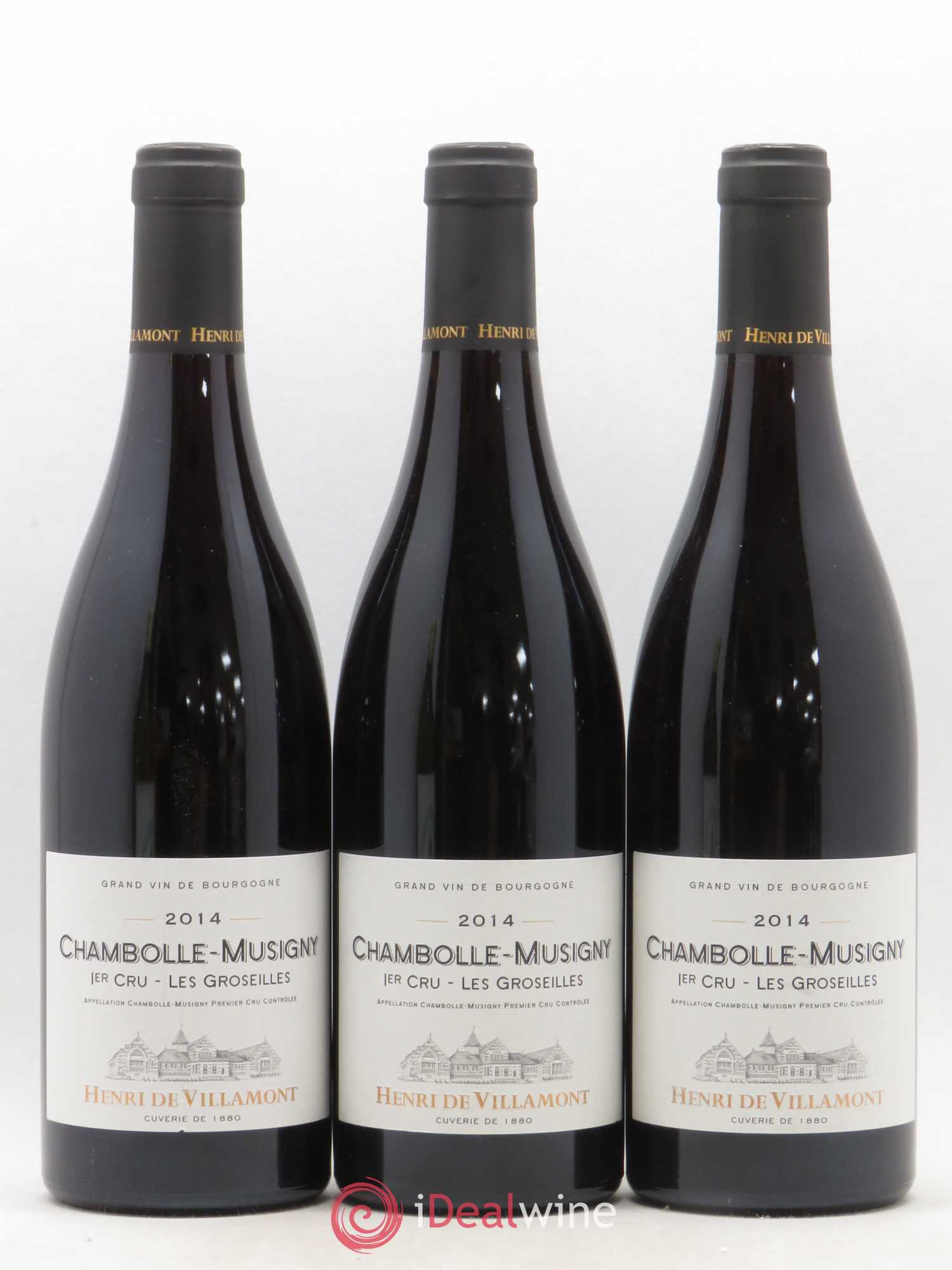 Chambolle-Musigny 1er Cru Les Groseilles Henri de Villamont 2014 - Posten von 3 Flaschen - 0