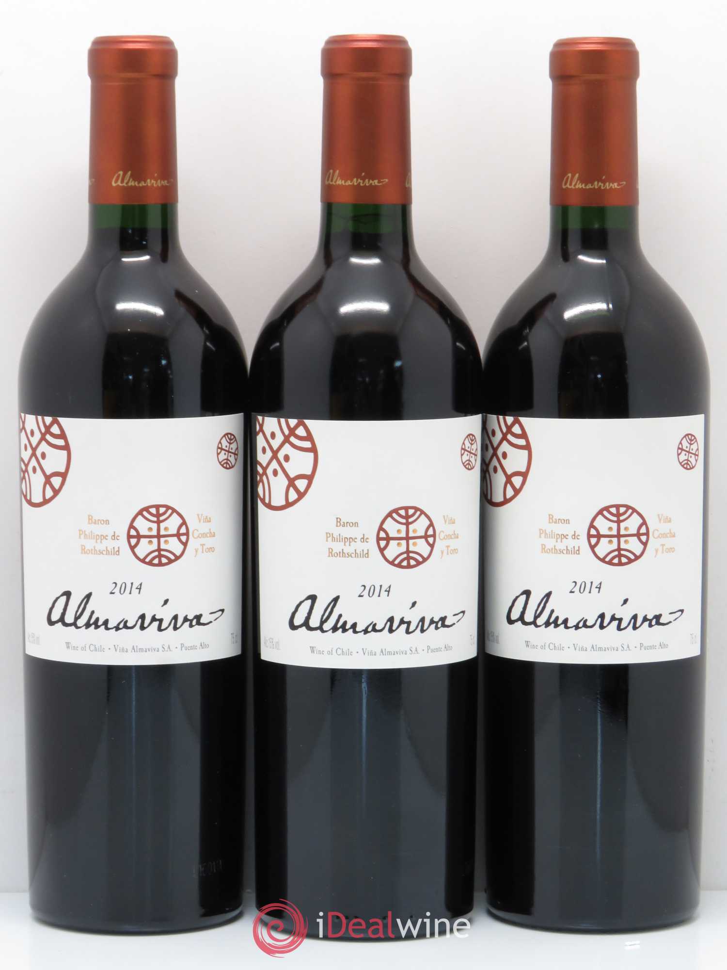 Chili Almaviva Baron P. de Rothschild Concha y Toro 2014 - Lot de 3 bouteilles - 0