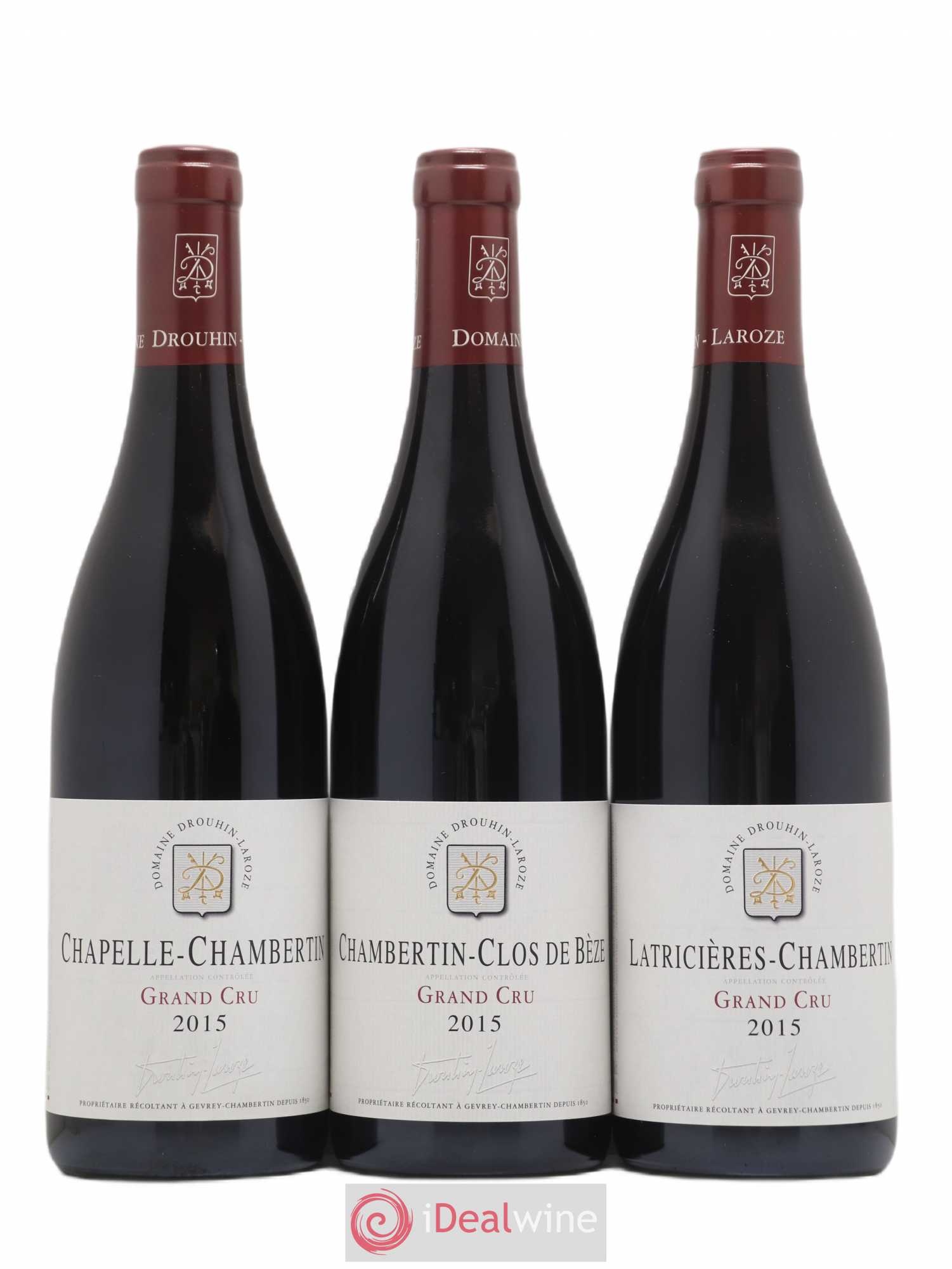 Selection Suzanne Laroze - Six Grands Crus Domaine Drouhin-Laroze Musigny - Chambertin Clos de Bèze - Clos de Vougeot - Bonnes Mares - Latricieres Chambertin - Chapelle-Chambertin 2015 - Lotto di 6 bottiglie - 1