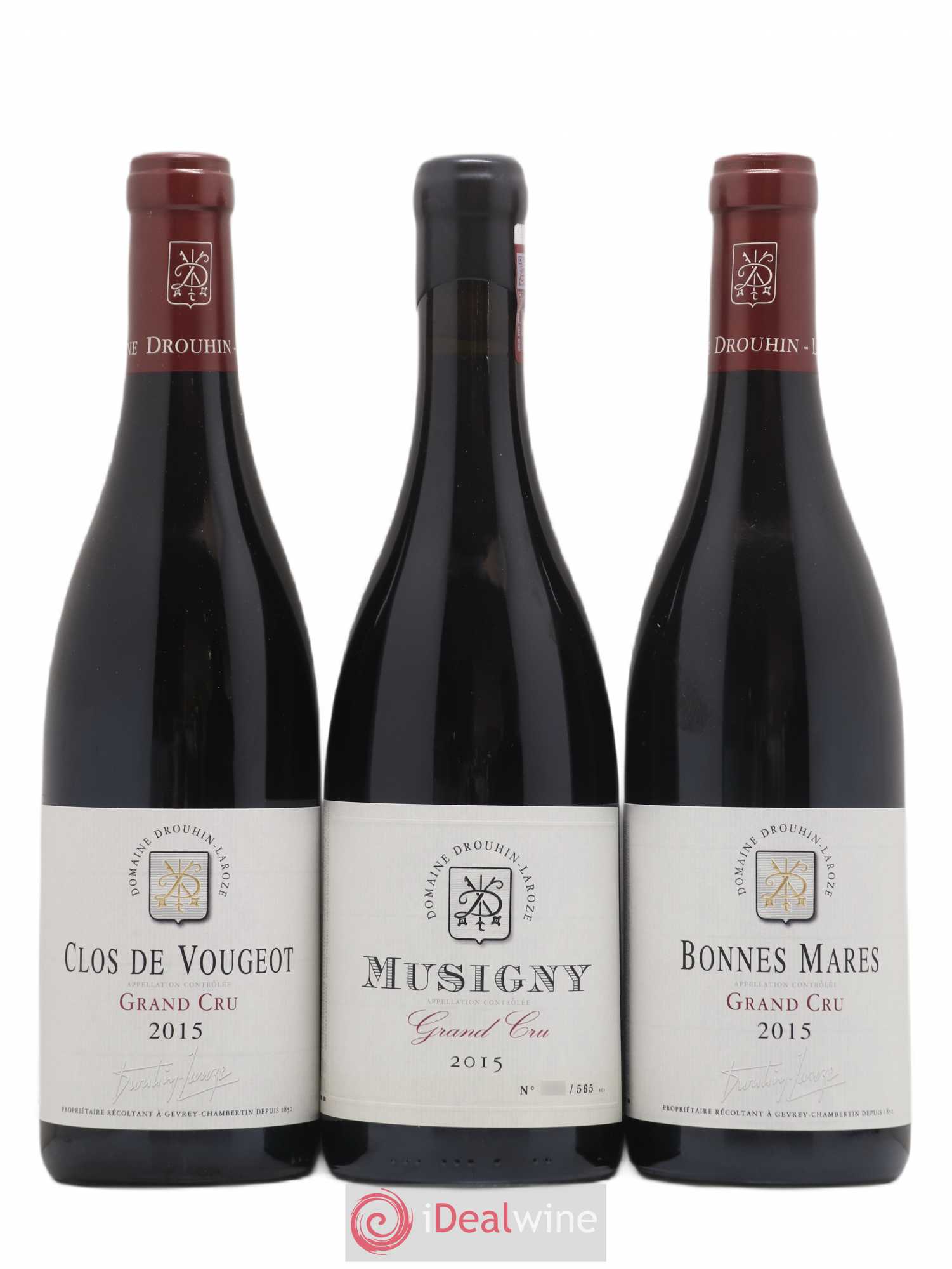 Selection Suzanne Laroze - Six Grands Crus Domaine Drouhin-Laroze Musigny - Chambertin Clos de Bèze - Clos de Vougeot - Bonnes Mares - Latricieres Chambertin - Chapelle-Chambertin 2015 - Lotto di 6 bottiglie - 3