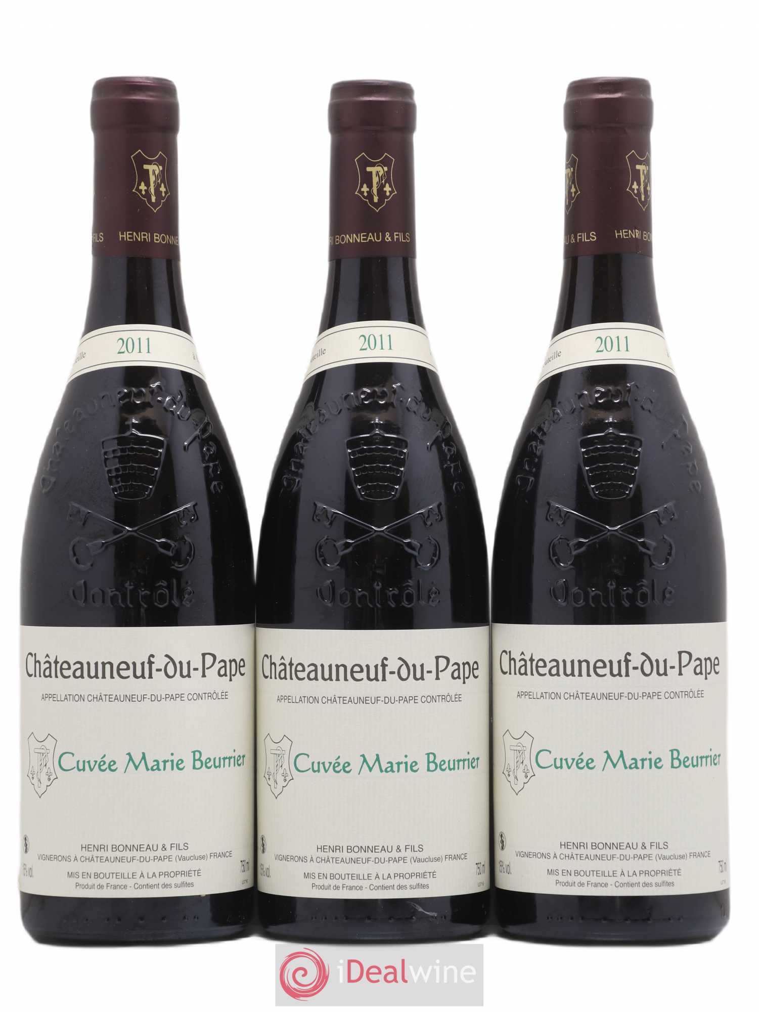 Châteauneuf-du-Pape Marie Beurrier Henri Bonneau & Fils 2011 - Lot de 3 bouteilles - 0