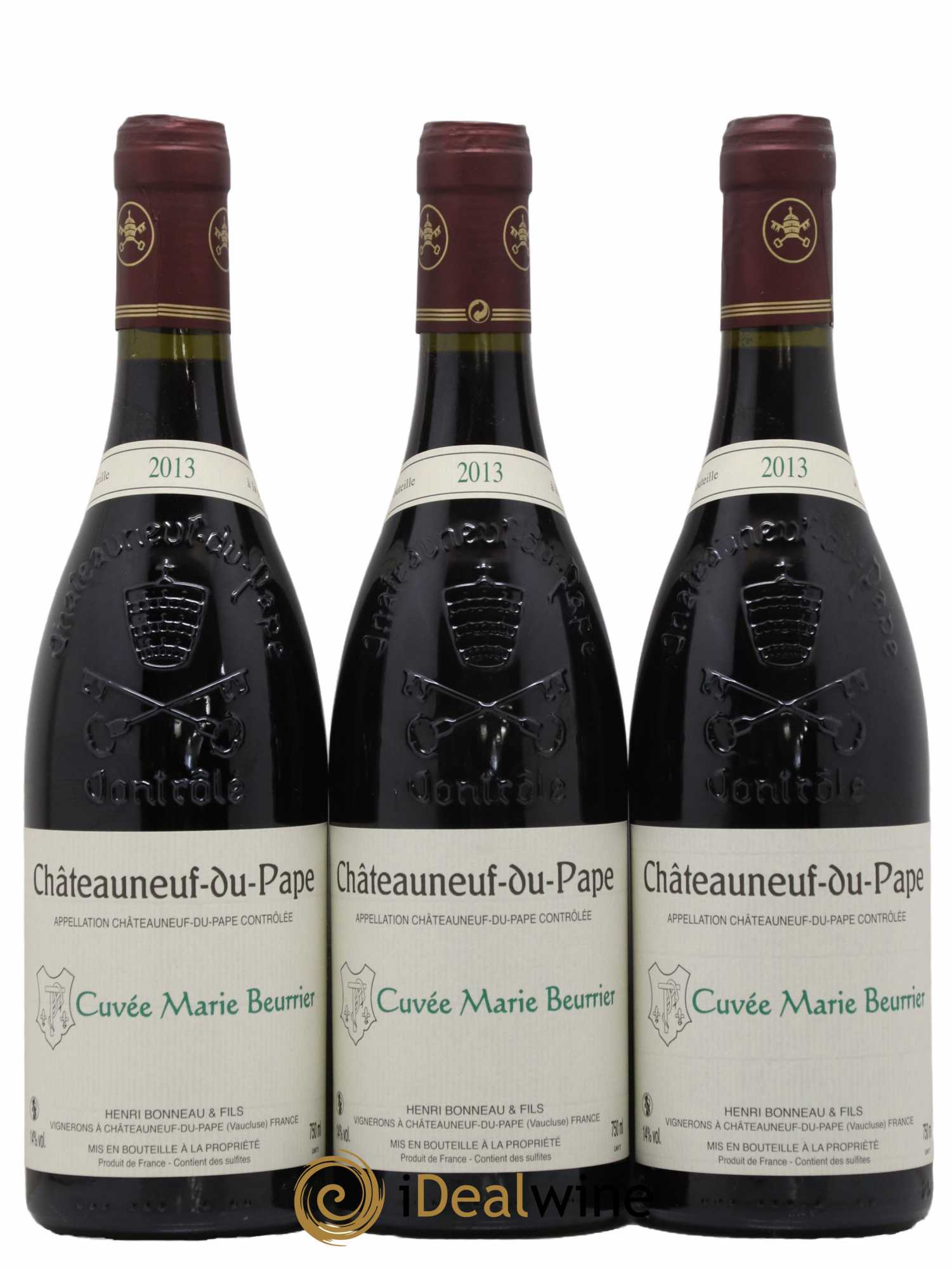 Châteauneuf-du-Pape Marie Beurrier Henri Bonneau & Fils 2013 - Lot de 3 bouteilles - 0