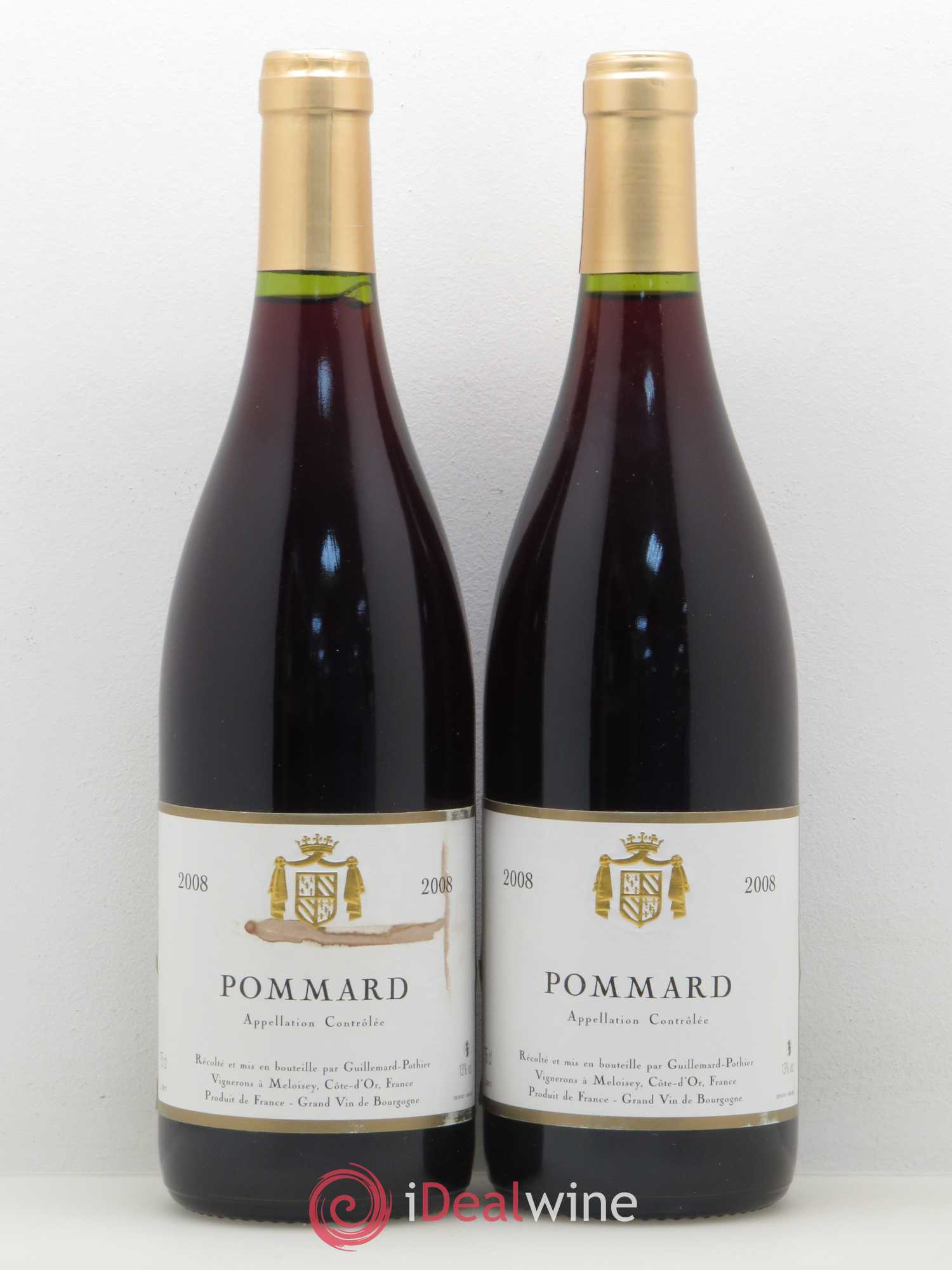 Pommard Guillemard-Pothier (sans prix de réserve) 2008 - Posten von 2 Flaschen - 0