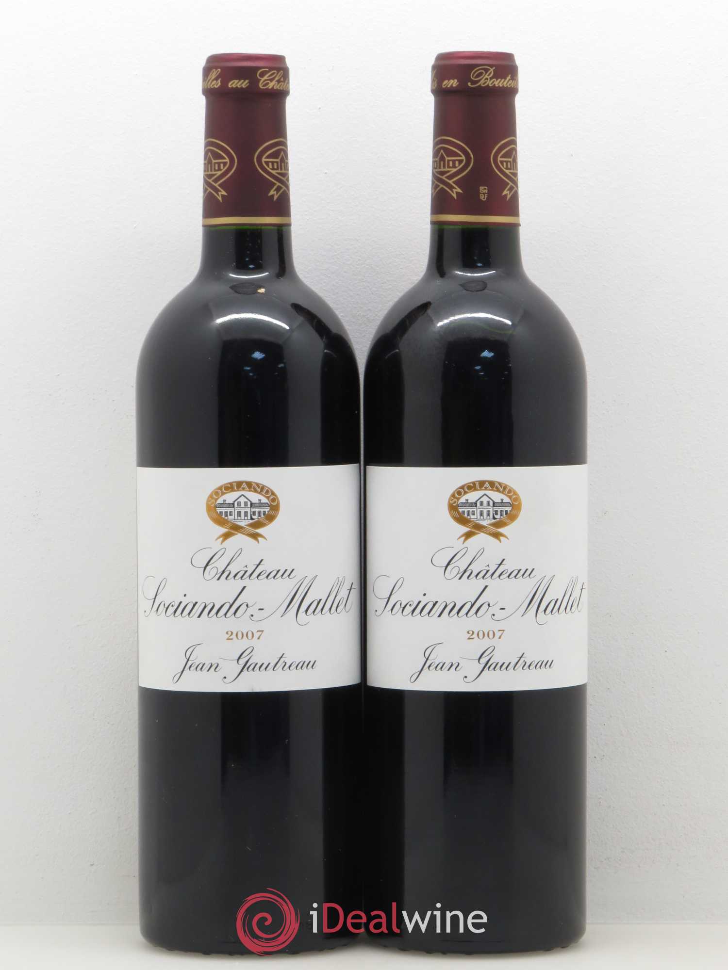 Château Sociando Mallet 2007 - Lot de 2 bouteilles - 0