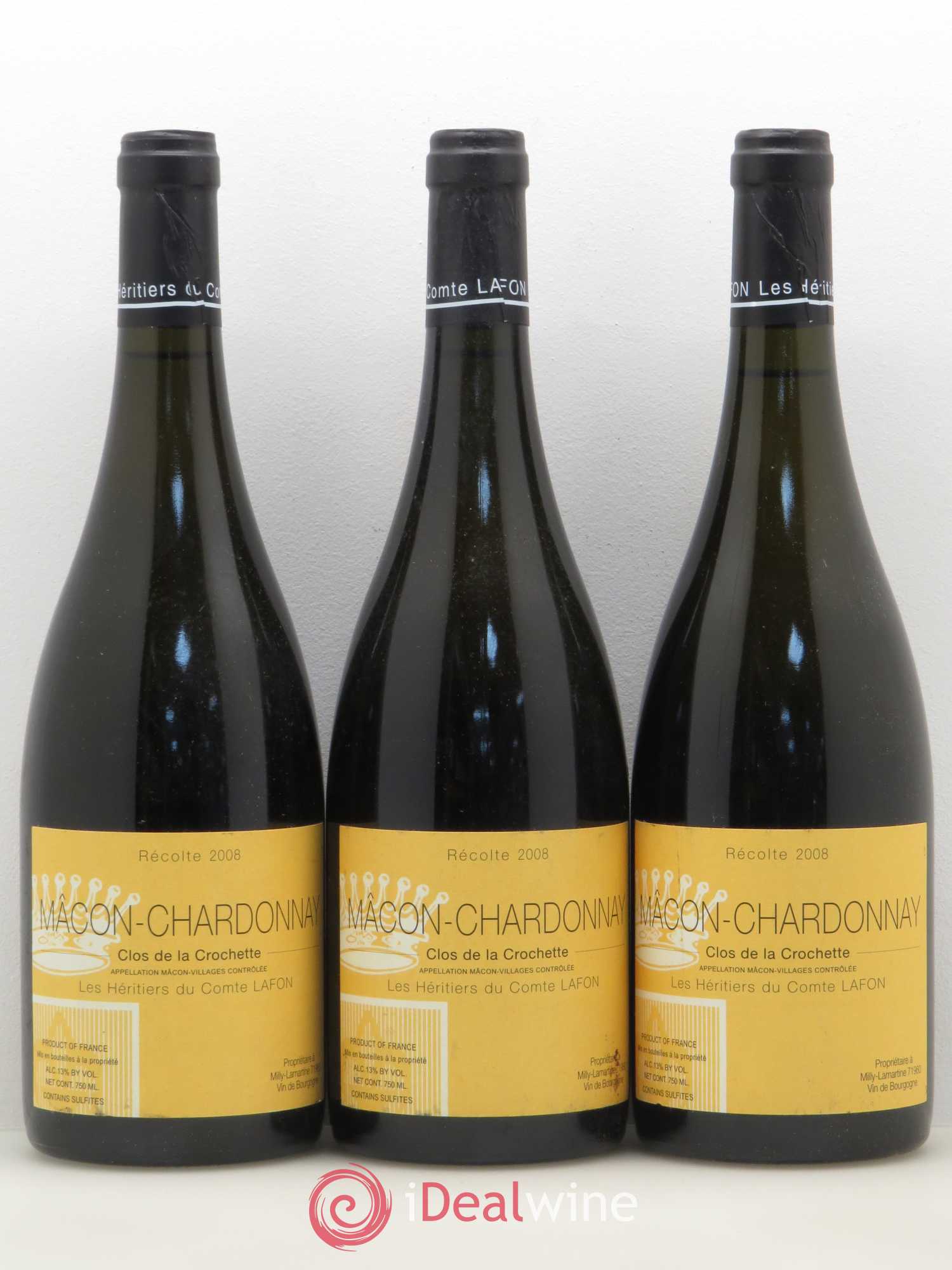 Mâcon Clos de la Crochette Héritiers du Comte Lafon (Domaine des) 2008 - Lot de 5 bouteilles - 1