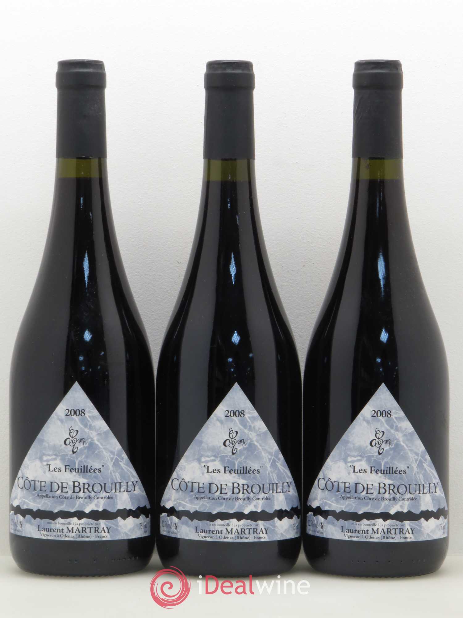 Côte de Brouilly Les Feuilles Laurent Martray (sans prix de réserve) 2008 - Posten von 5 Flaschen - 1