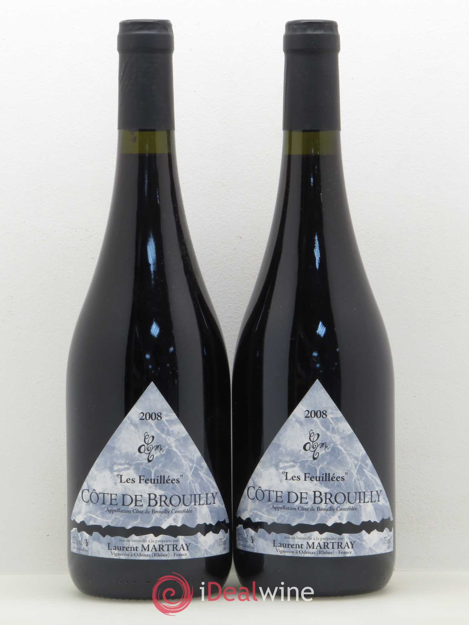 Côte de Brouilly Les Feuilles Laurent Martray (sans prix de réserve) 2008 - Posten von 5 Flaschen - 2
