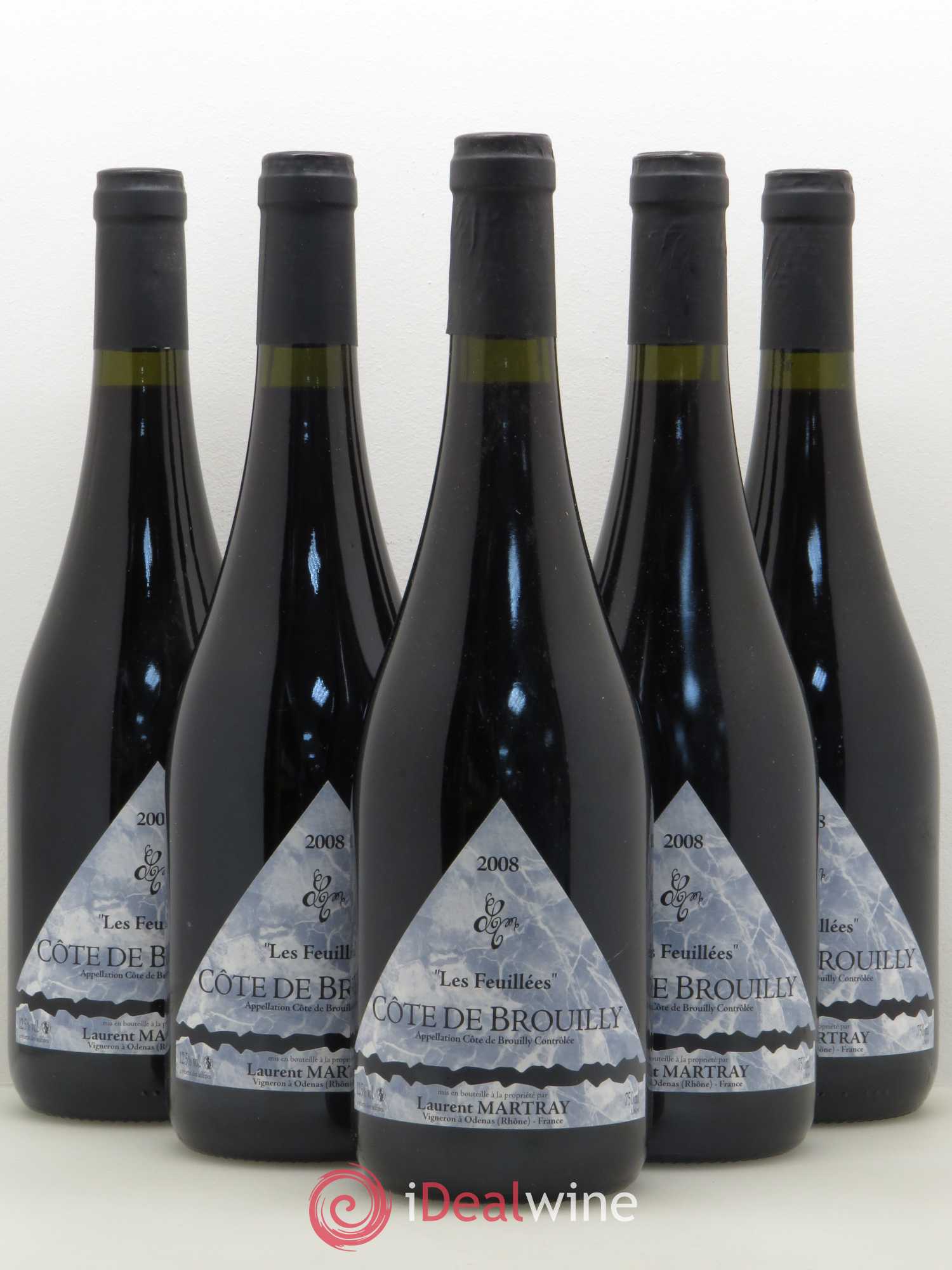 Côte de Brouilly Les Feuilles Laurent Martray (sans prix de réserve) 2008 - Posten von 5 Flaschen - 0
