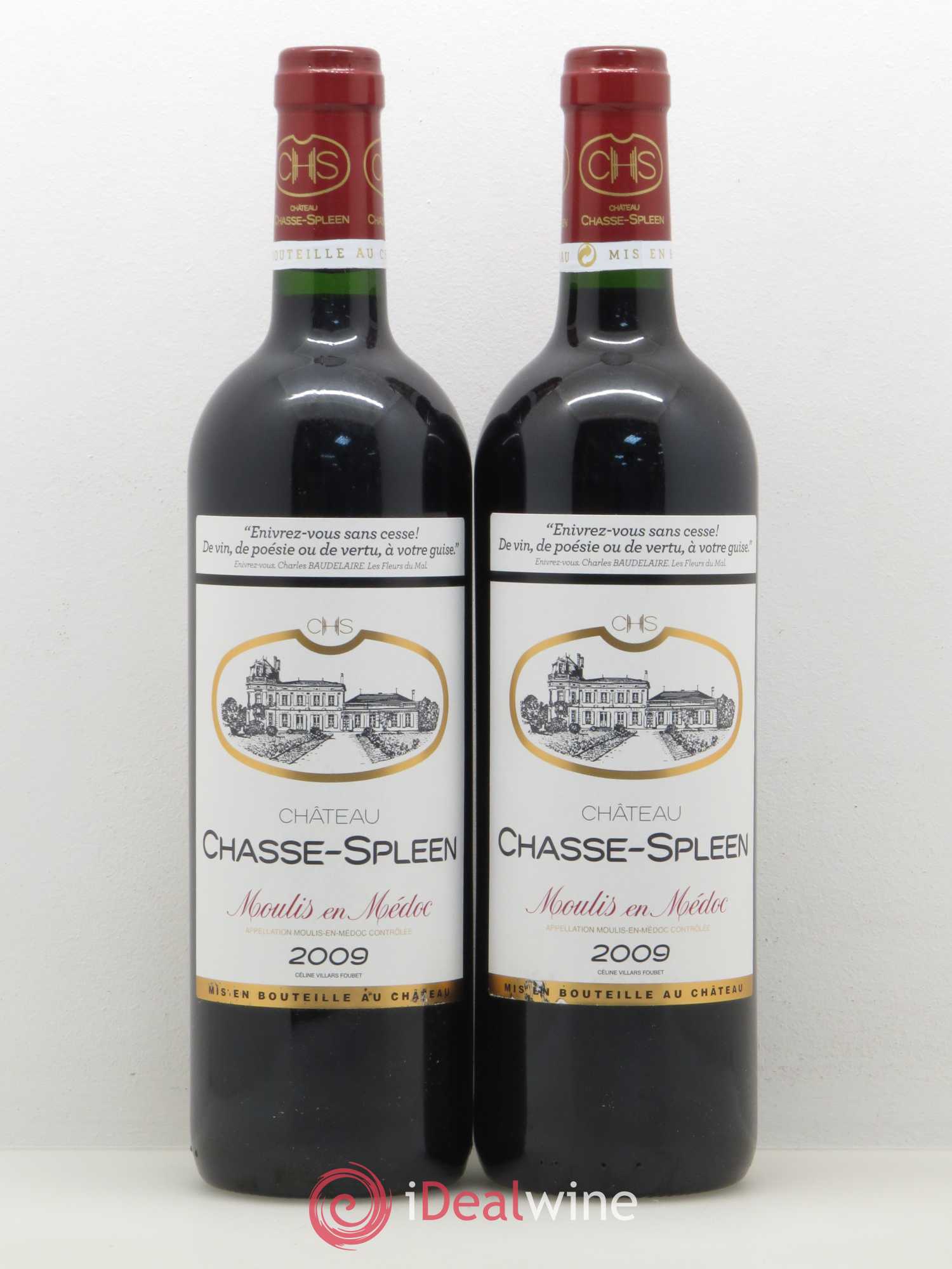 Château Chasse Spleen 2009 - Lot de 2 bouteilles - 0