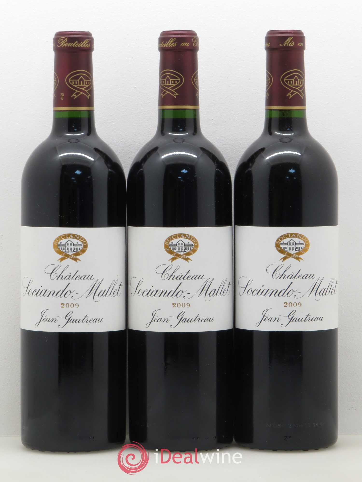 Château Sociando Mallet 2009 - Lot de 3 bouteilles - 0