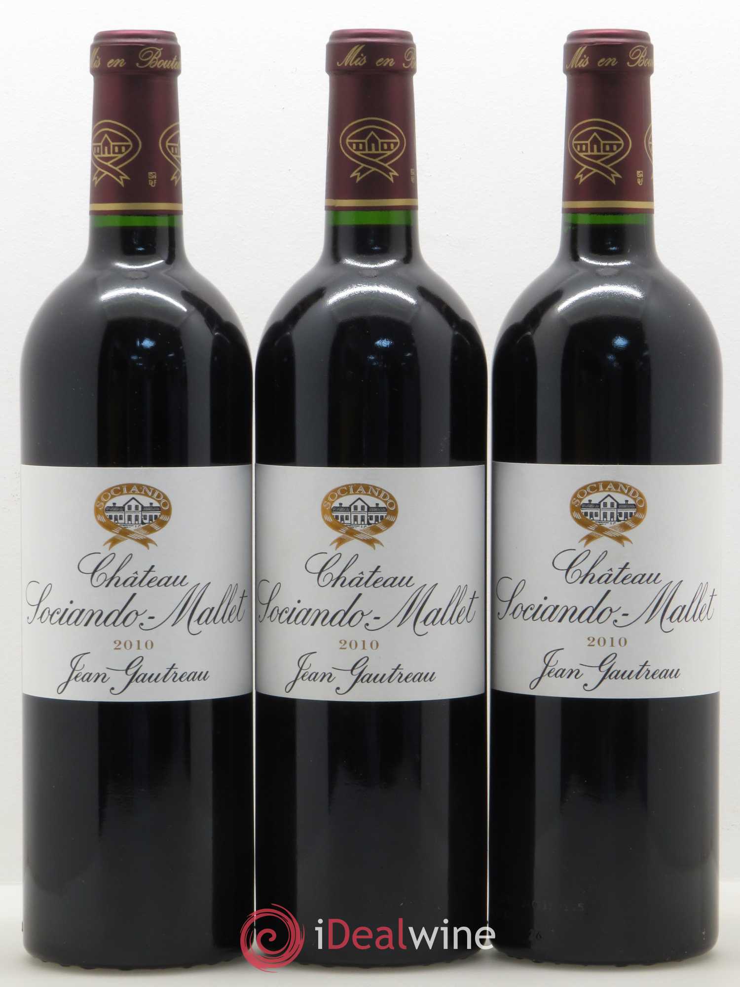 Château Sociando Mallet 2010 - Lot de 3 bouteilles - 0
