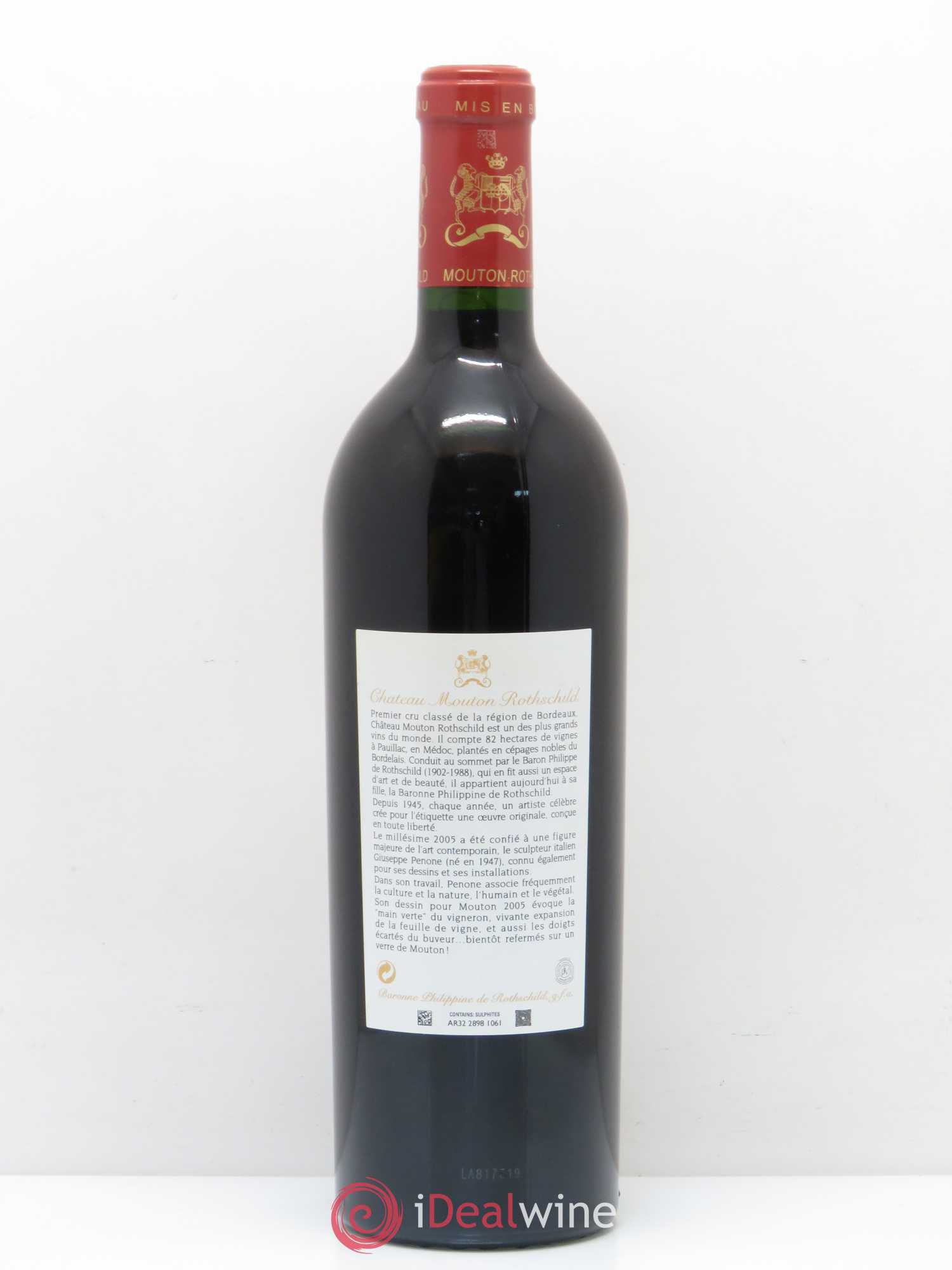 Château Mouton Rothschild 1er Grand Cru Classé 2005 - Lot de 1 bouteille - 1