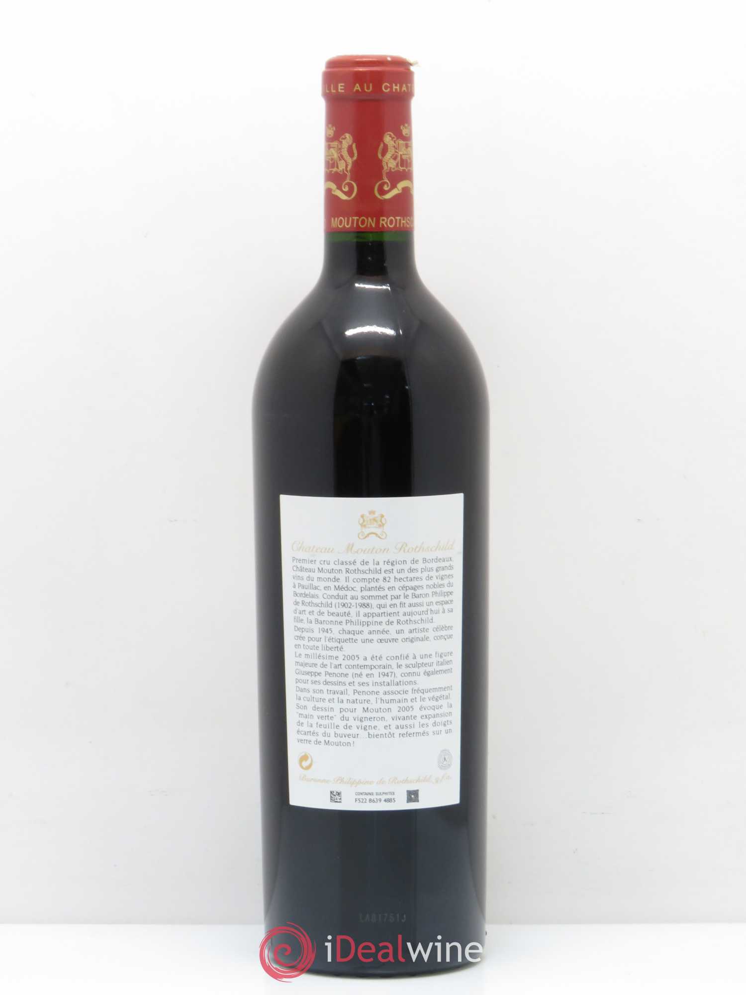 Château Mouton Rothschild 1er Grand Cru Classé 2005 - Lot de 1 bouteille - 1