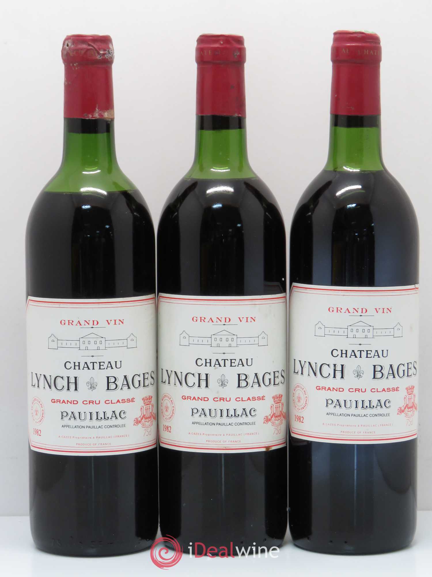 Château Lynch Bages 5ème Grand Cru Classé 1982 - Lot de 3 bouteilles - 0