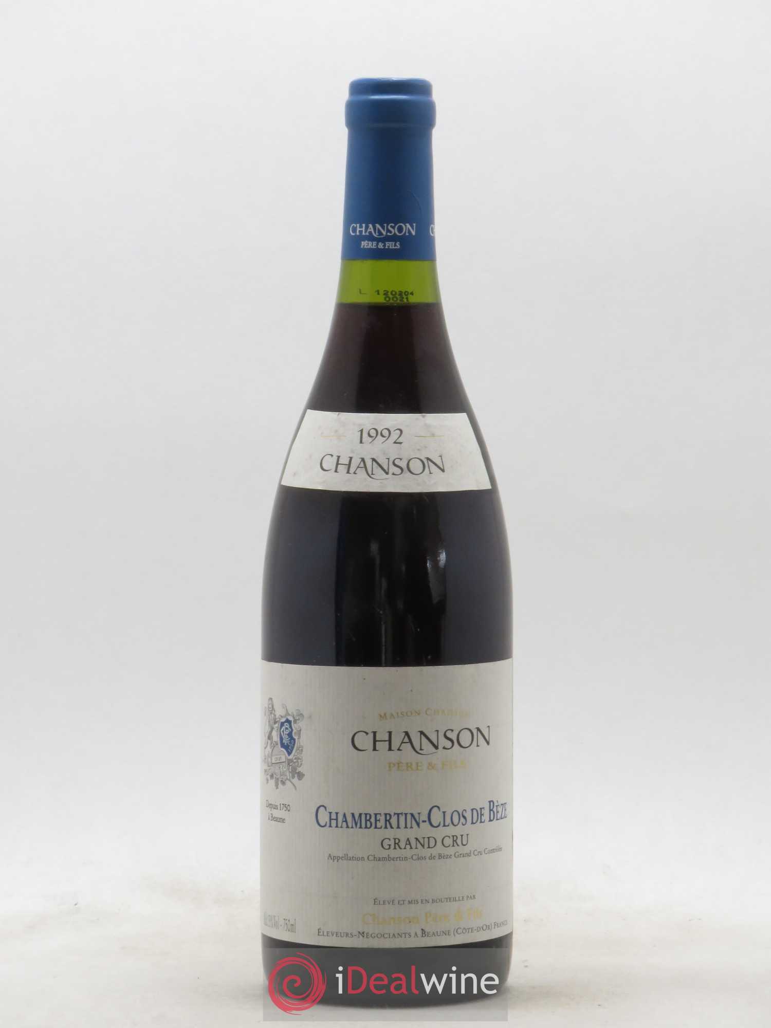 Chambertin Clos de Bèze Grand Cru Domaine Chanson 1992 - Lot de 1 bouteille - 0