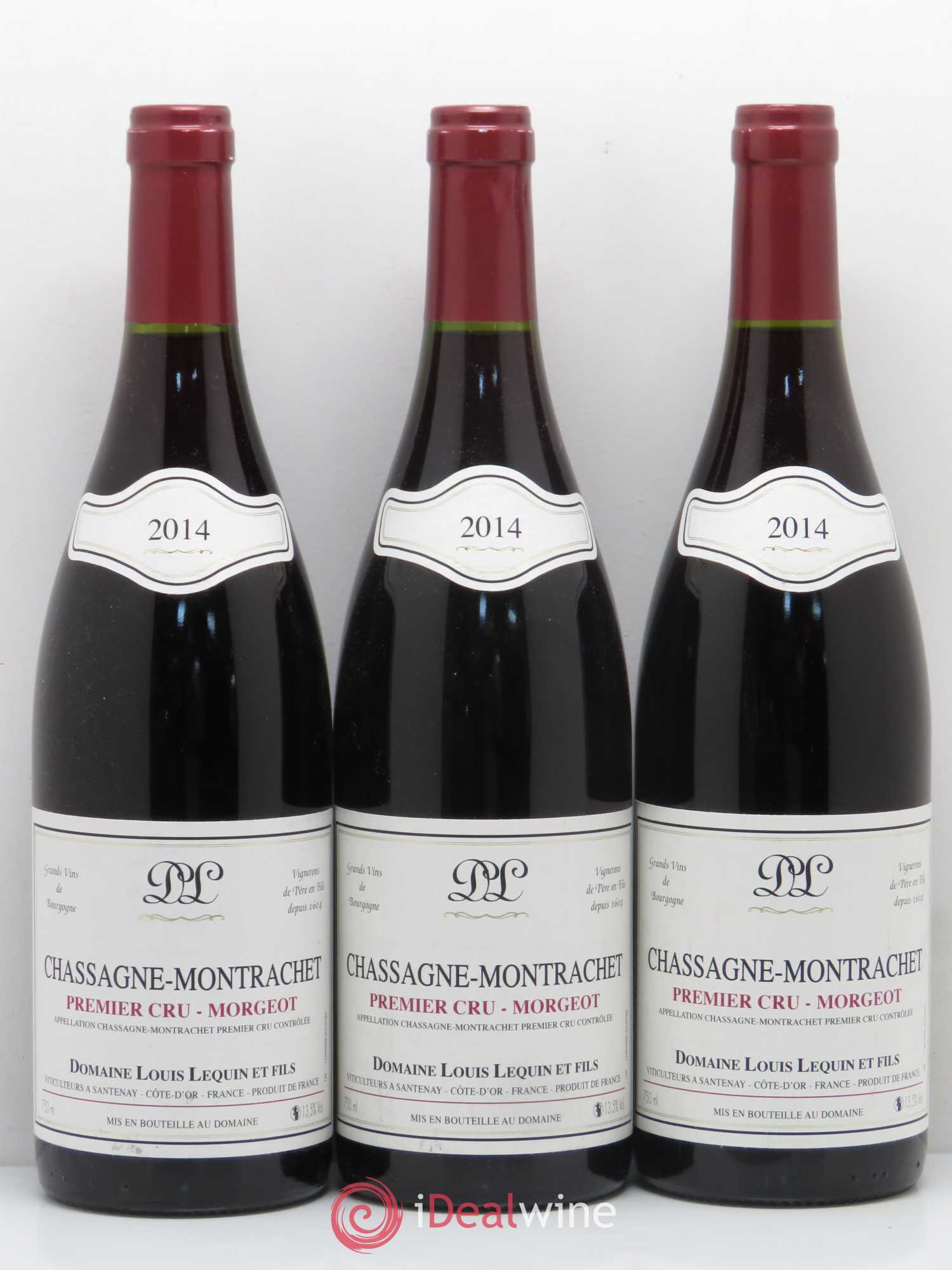 Chassagne-Montrachet 1er Cru Morgeot Domaine Louis Lequin et Fils 2014 - Posten von 3 Flaschen - 0