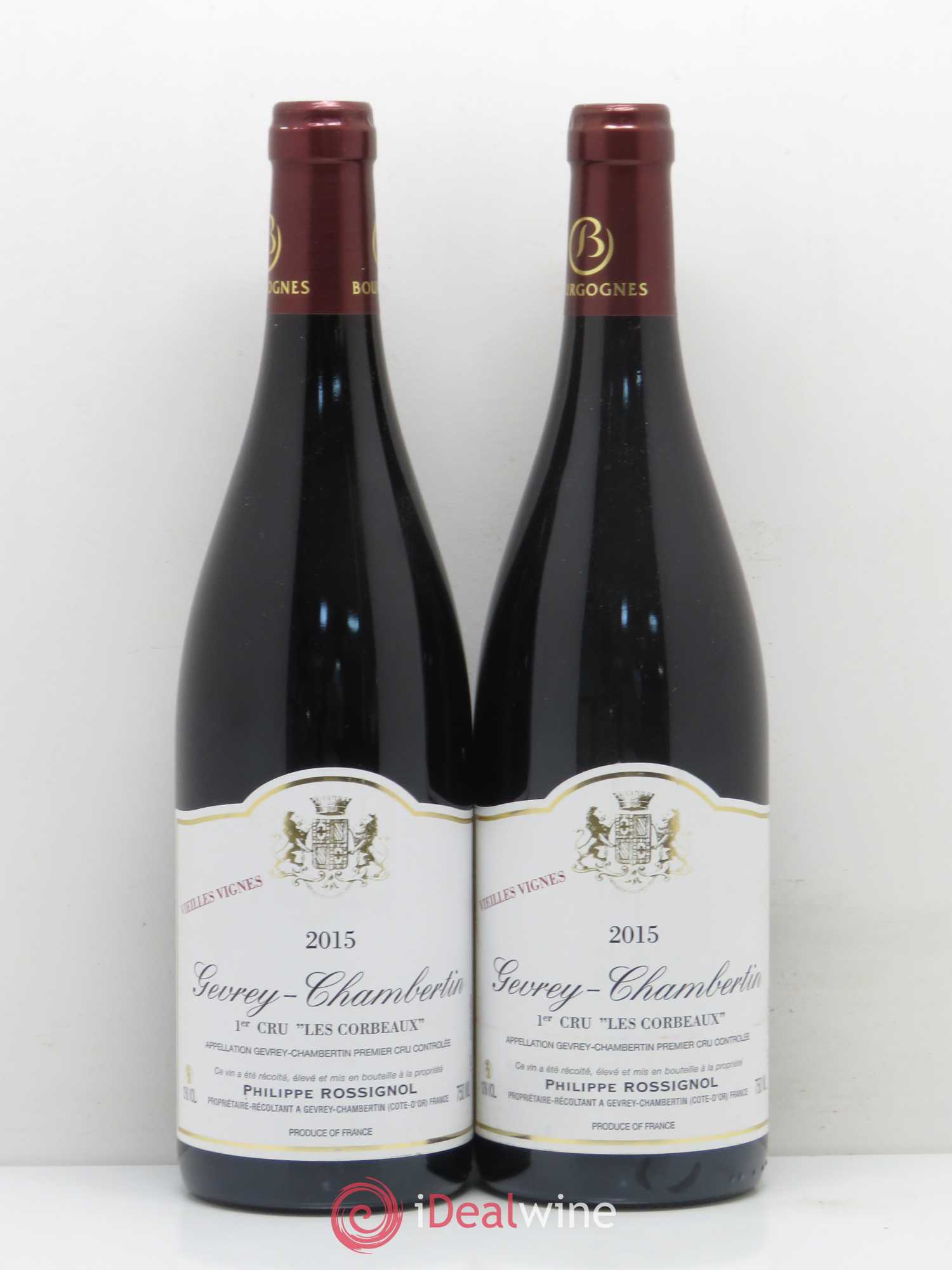 Gevrey-Chambertin 1er Cru Les Corbeaux Vieilles Vignes Philippe Rossignol 2015 - Posten von 2 Flaschen - 0