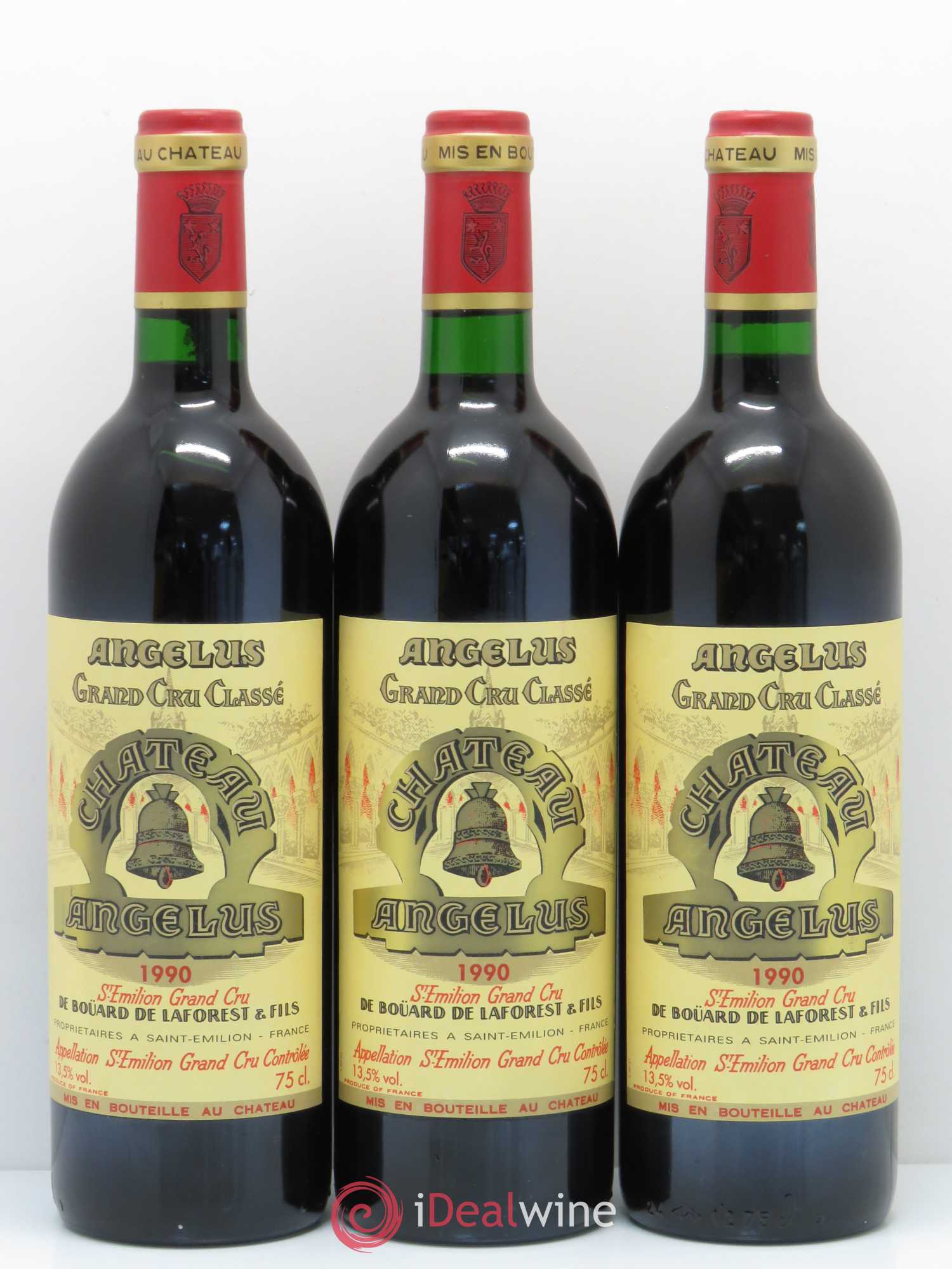 Château Angélus 1er Grand Cru Classé A 1990 - Lot de 3 bouteilles - 0
