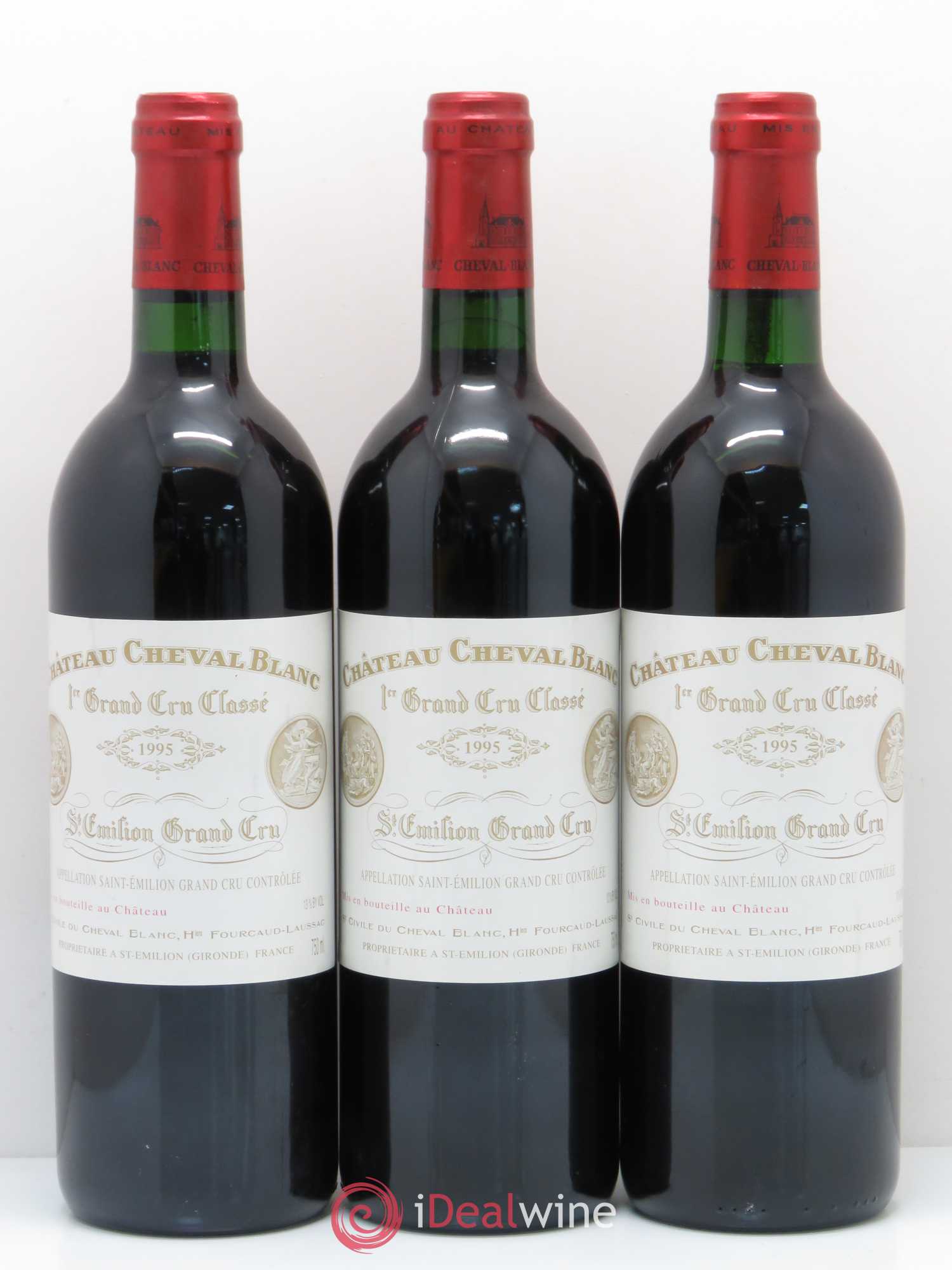 Château Cheval Blanc 1er Grand Cru Classé A 1995 - Lot de 3 bouteilles - 0