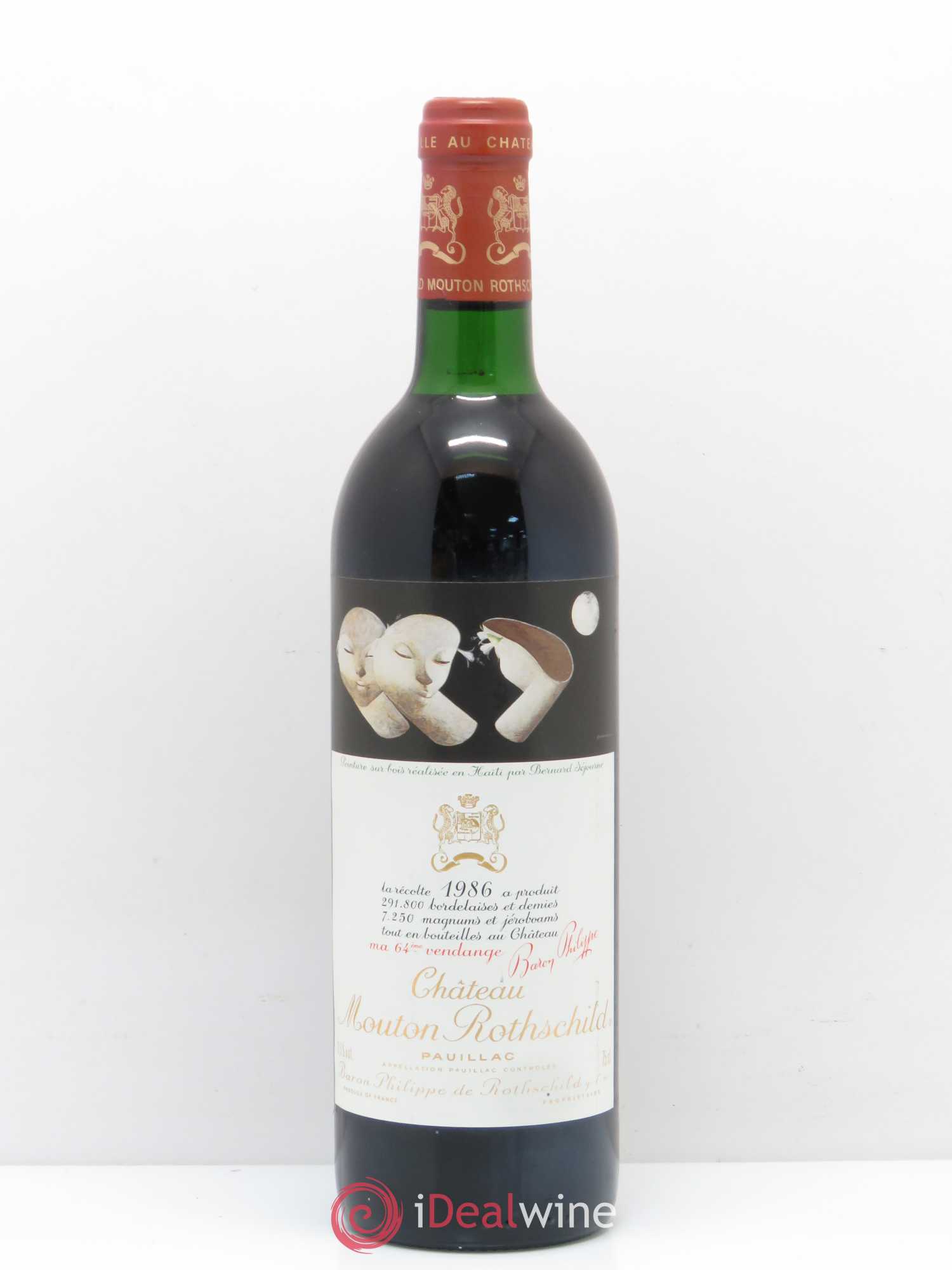 Château Mouton Rothschild 1er Grand Cru Classé 1986 - Lot de 1 bouteille - 0