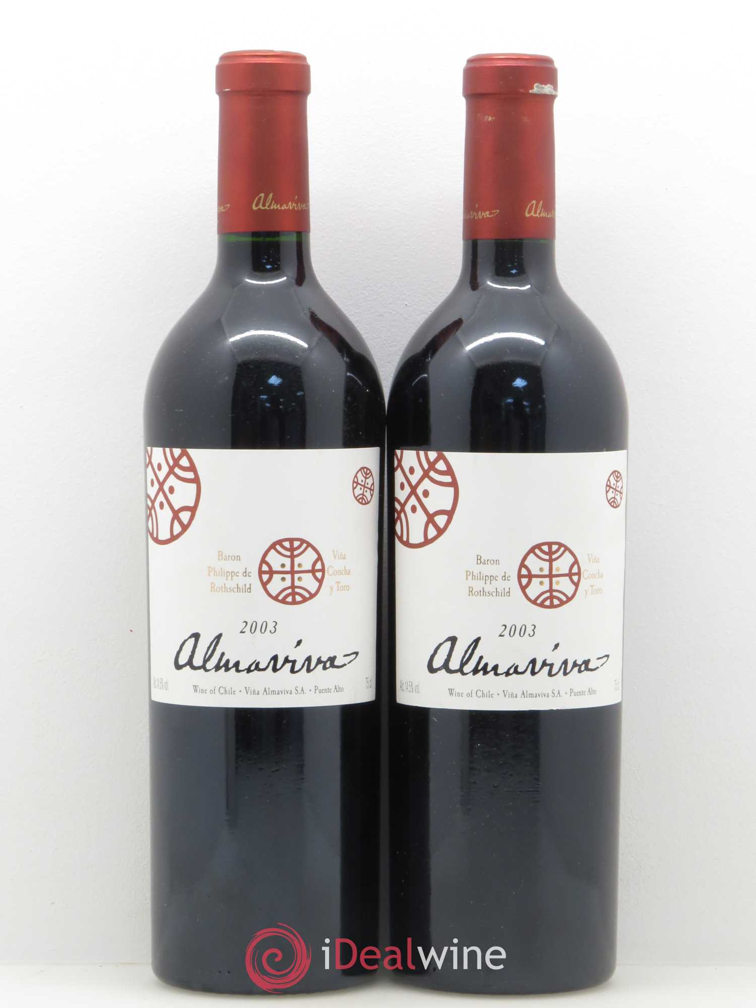 Chili Almaviva Baron P. de Rothschild Concha y Toro 2003 - Lot de 2 bouteilles - 0
