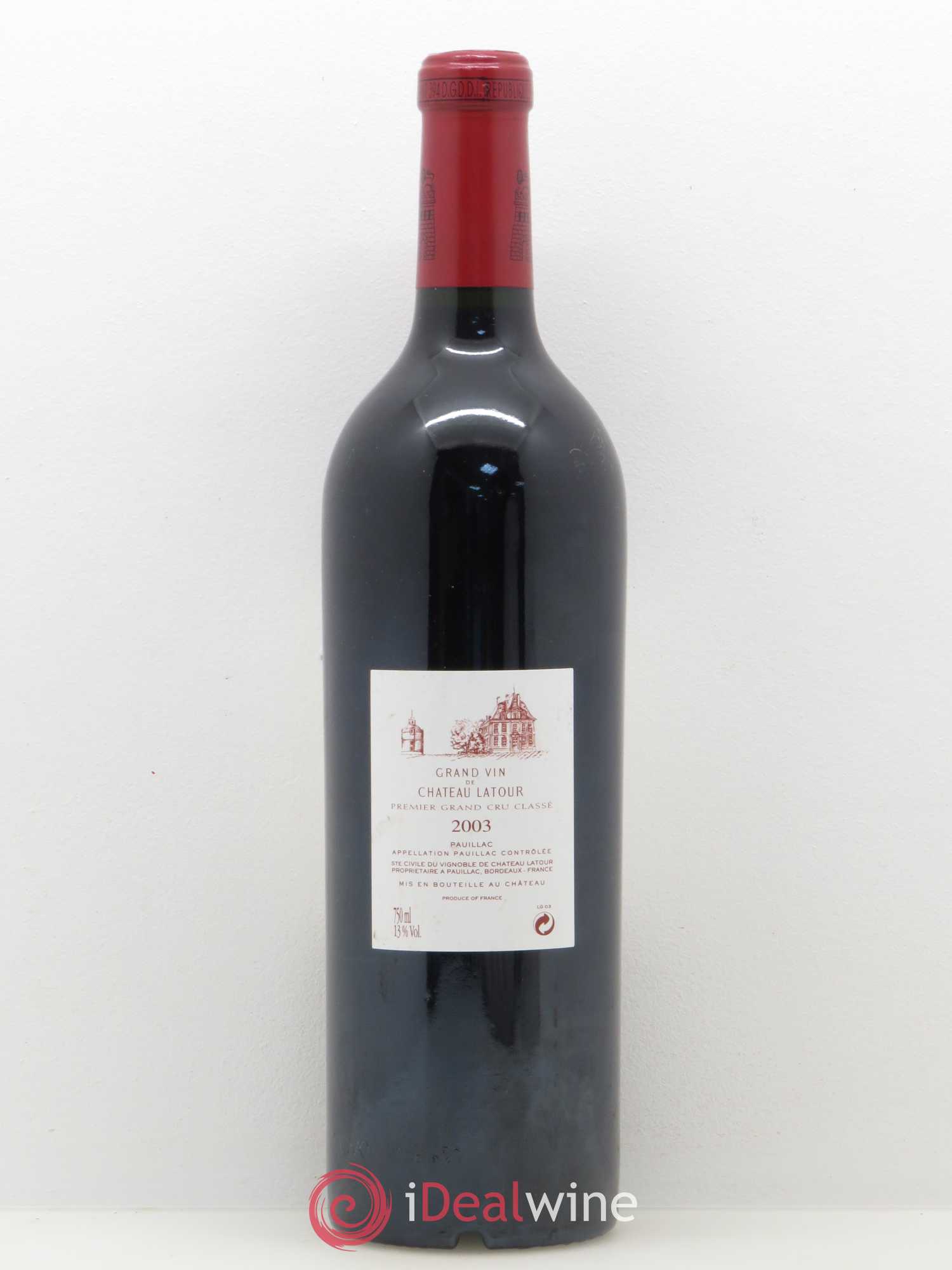 Château Latour 1er Grand Cru Classé 2003 - Lot de 1 bouteille - 1