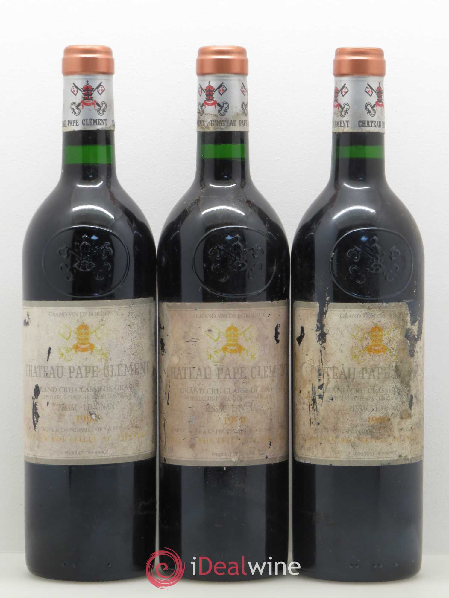 Château Pape Clément Cru Classé de Graves 1990 - Lot de 3 bouteilles - 0