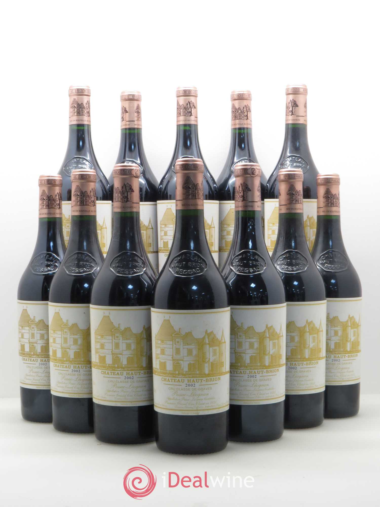 Château Haut Brion 1er Grand Cru Classé 2002 - Lot de 12 bouteilles - 0