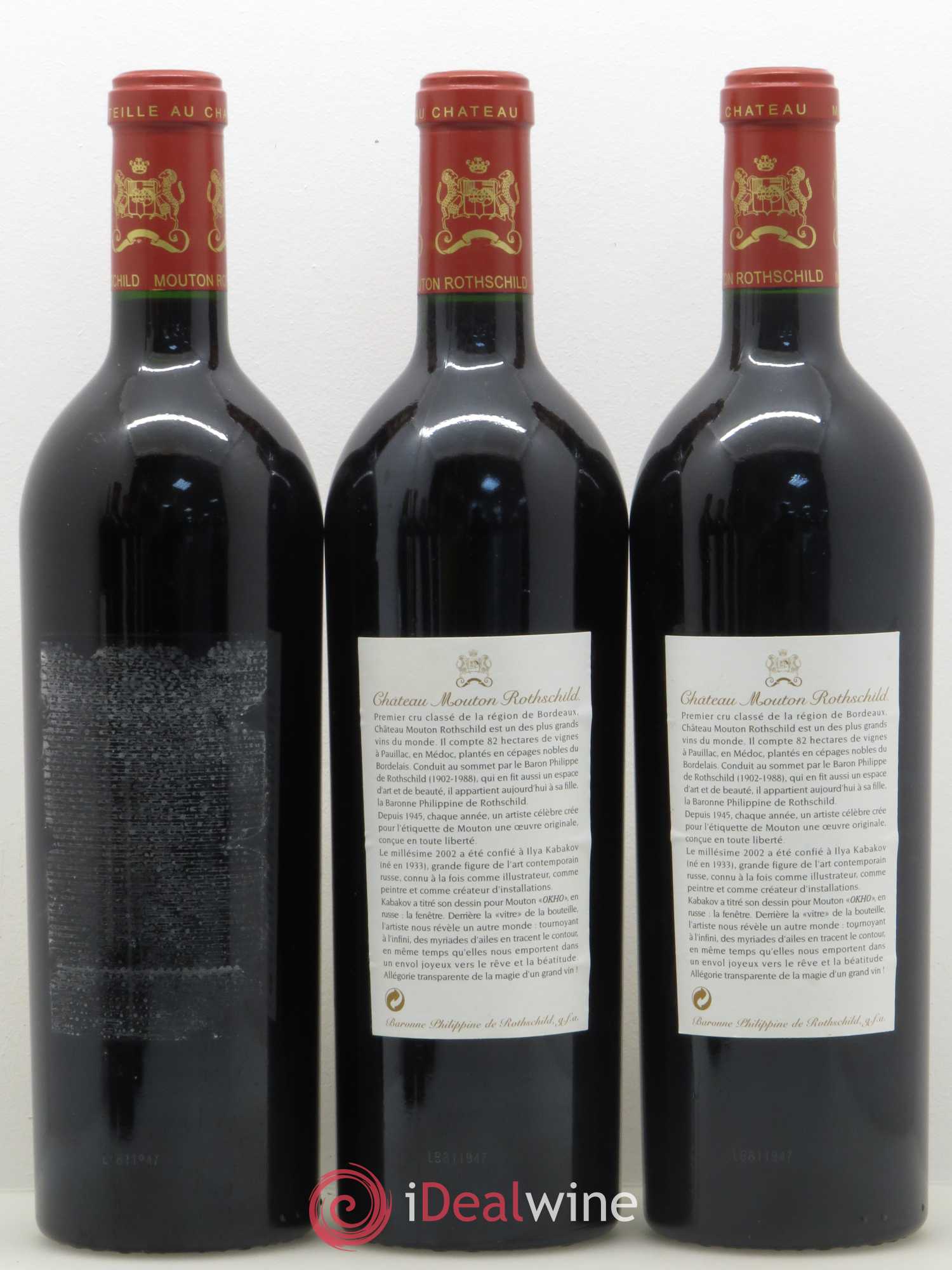 Château Mouton Rothschild 1er Grand Cru Classé 2002 - Lot de 12 bouteilles - 2