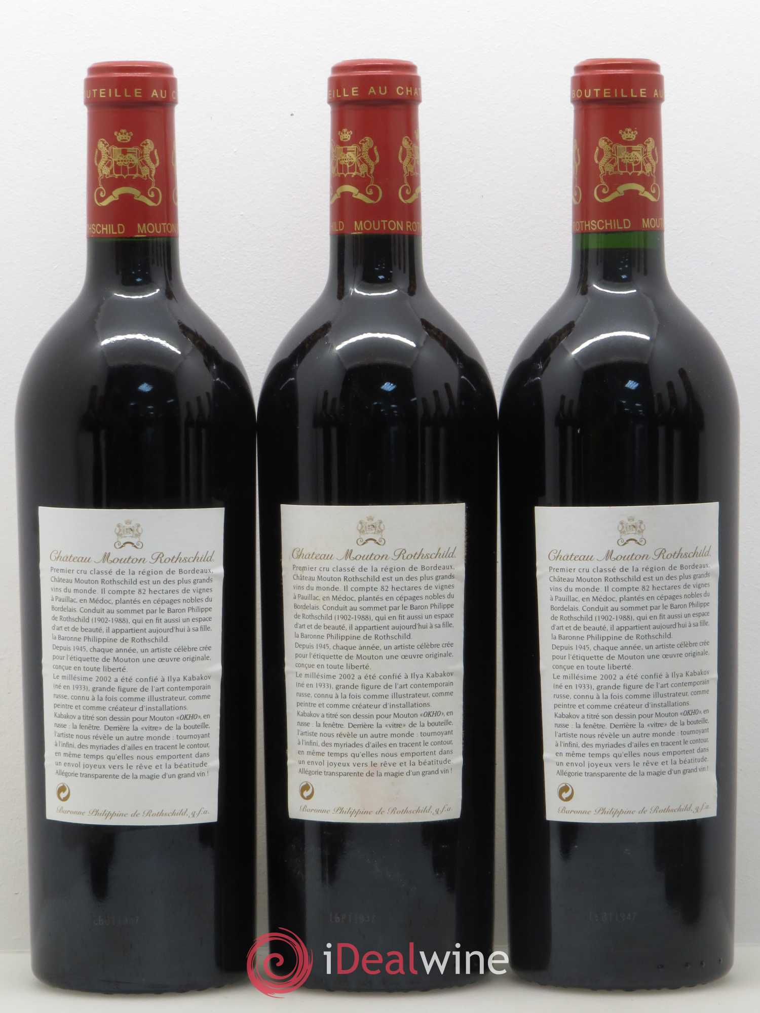 Château Mouton Rothschild 1er Grand Cru Classé 2002 - Lot de 12 bouteilles - 8