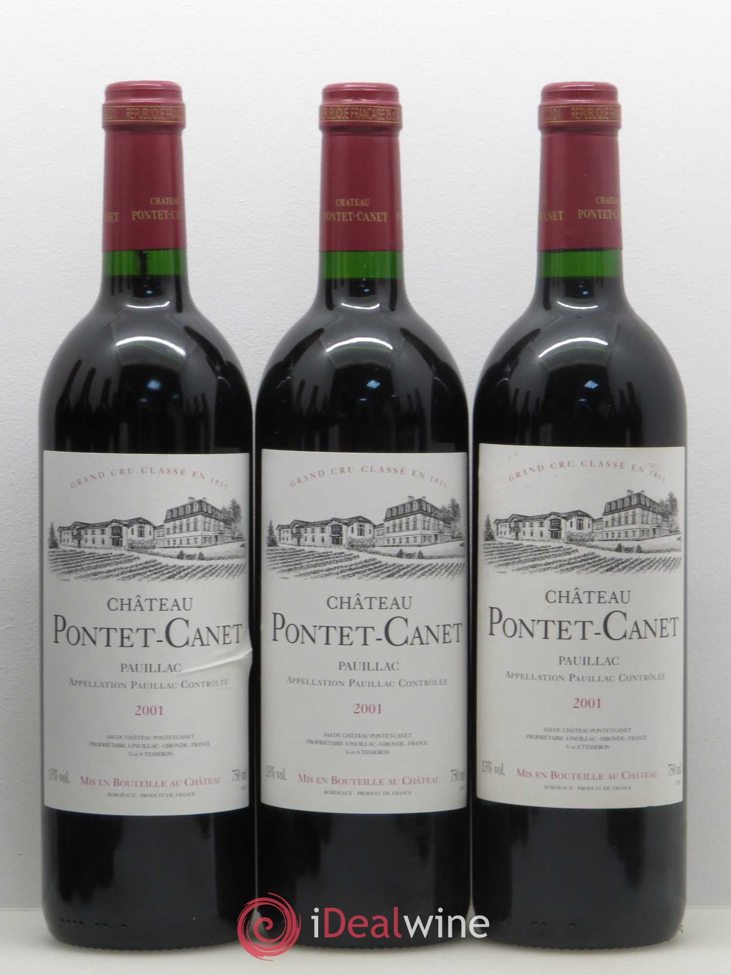 Château Pontet Canet 5ème Grand Cru Classé 2001 - Lot de 12 bouteilles - 3
