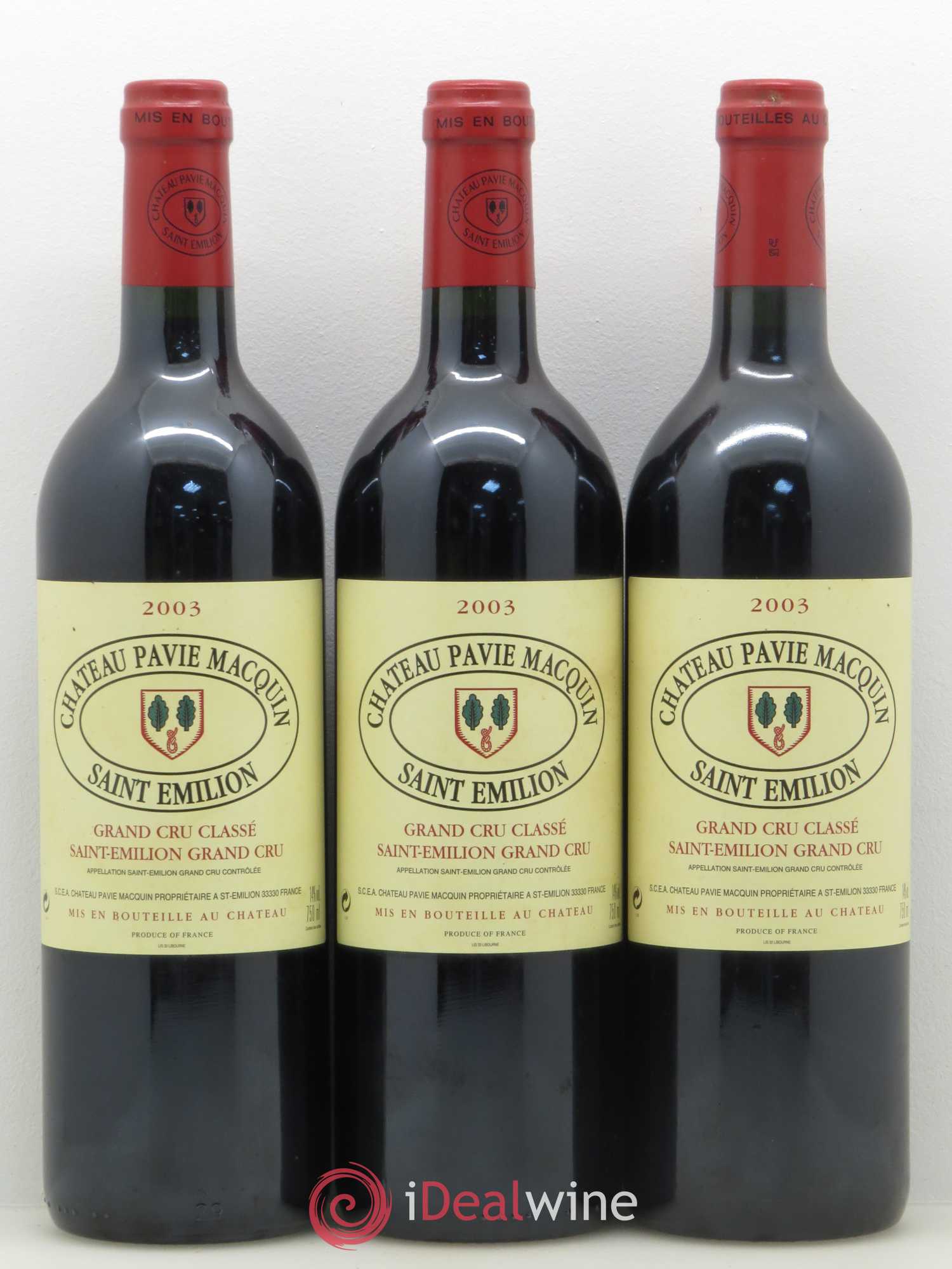 Château Pavie Macquin 1er Grand Cru Classé B 2003 - Lot de 12 bouteilles - 1