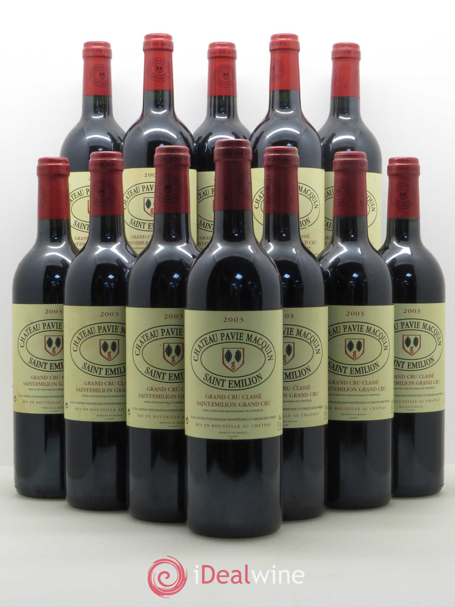 Château Pavie Macquin 1er Grand Cru Classé B 2003 - Lot de 12 bouteilles - 0