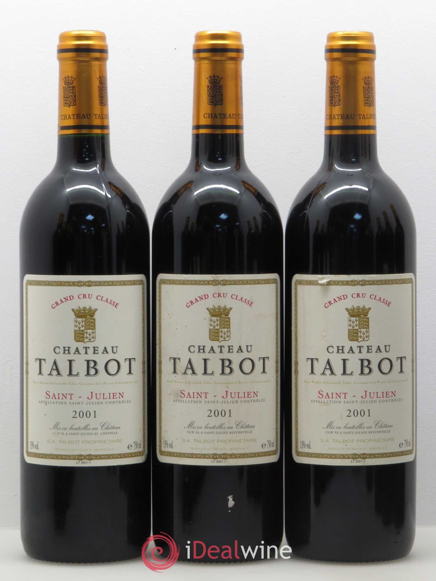 Château Talbot 4ème Grand Cru Classé 2001 - Lot de 12 bouteilles - 3