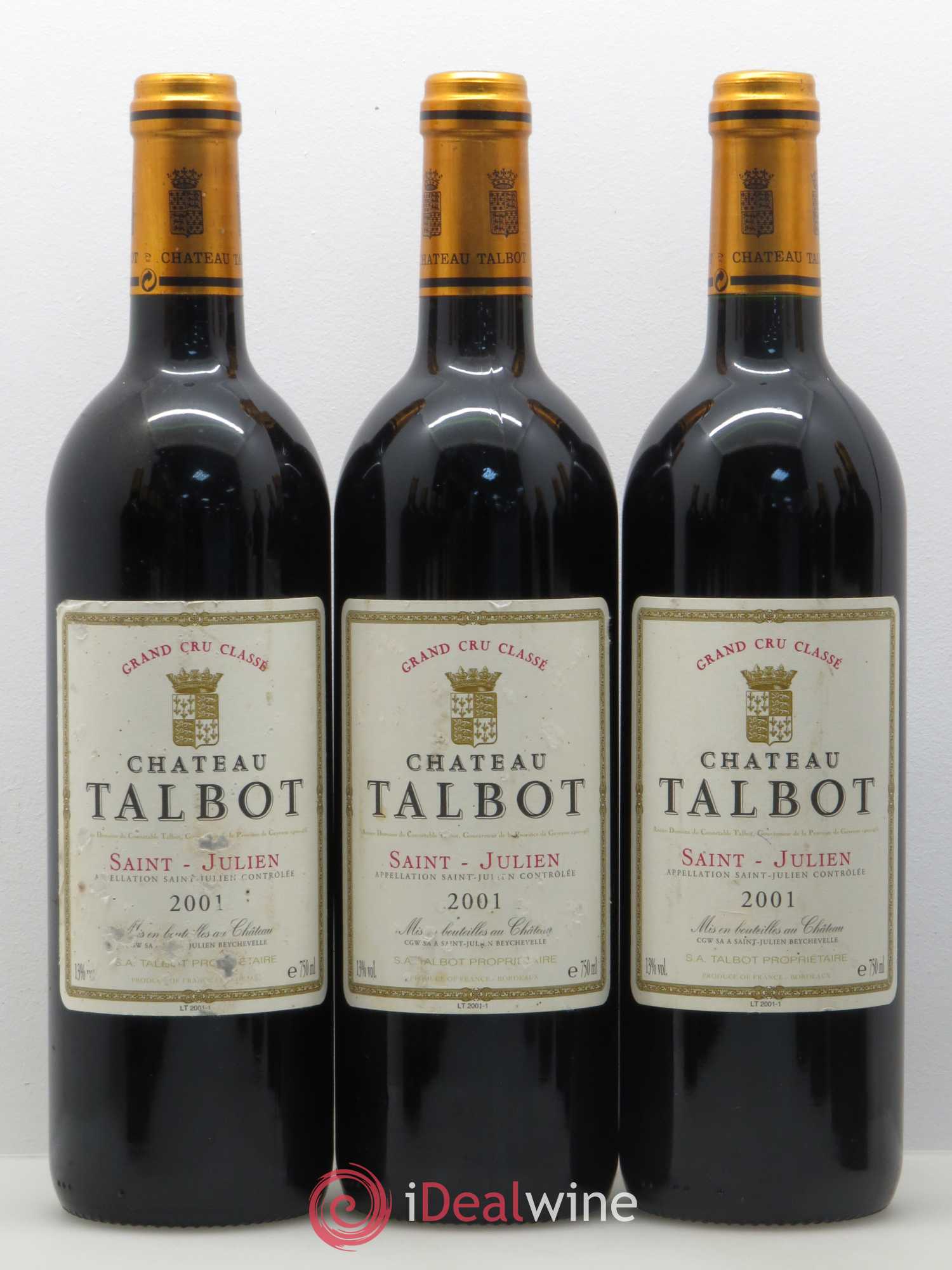 Château Talbot 4ème Grand Cru Classé 2001 - Lot de 12 bouteilles - 4