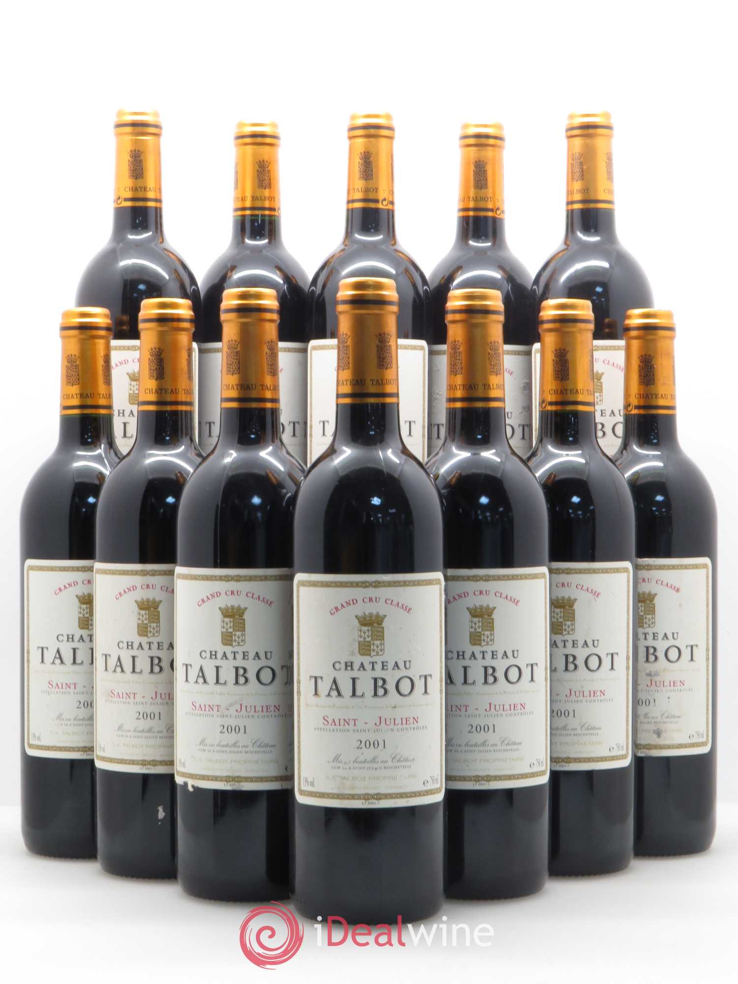 Château Talbot 4ème Grand Cru Classé 2001 - Lot de 12 bouteilles - 0