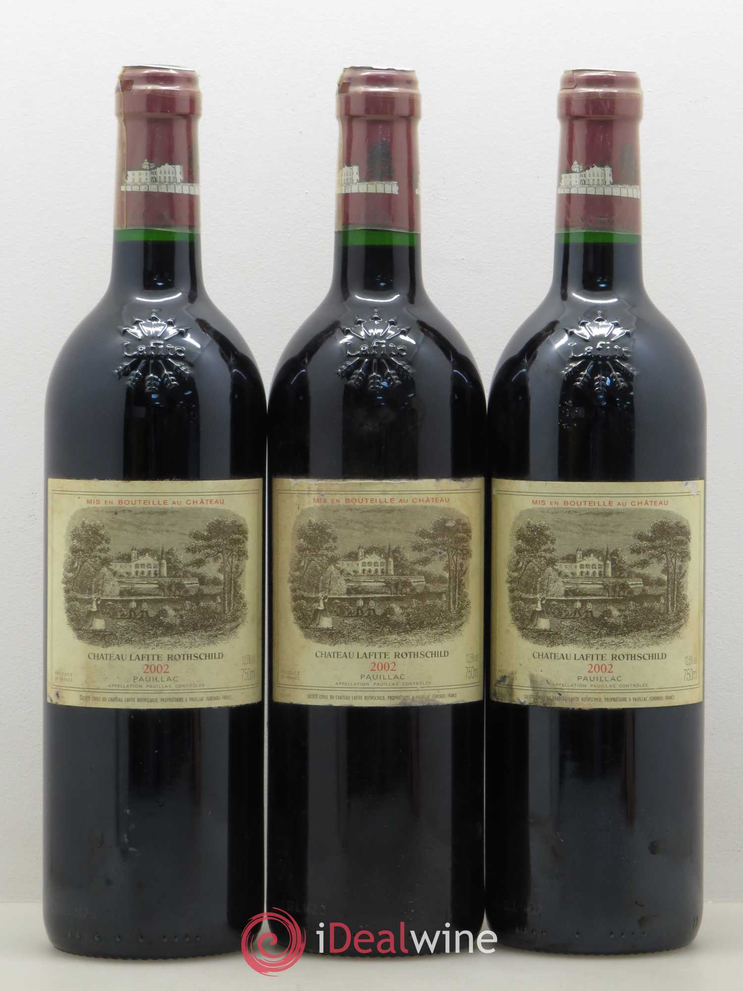 Château Lafite Rothschild 1er Grand Cru Classé 2002 - Lot de 3 bouteilles - 0