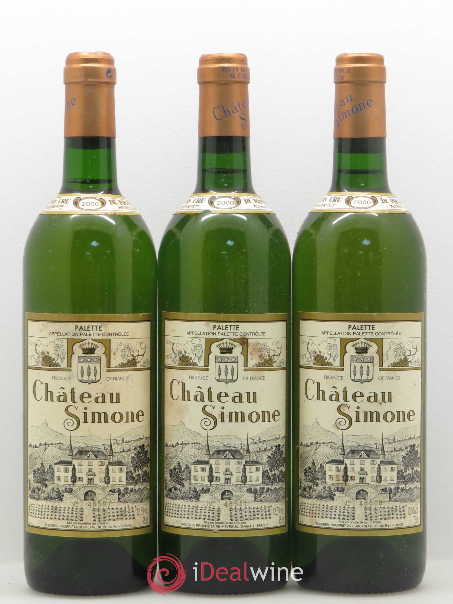 Palette Château Simone Famille Rougier 2000 - Posten von 3 Flaschen - 0