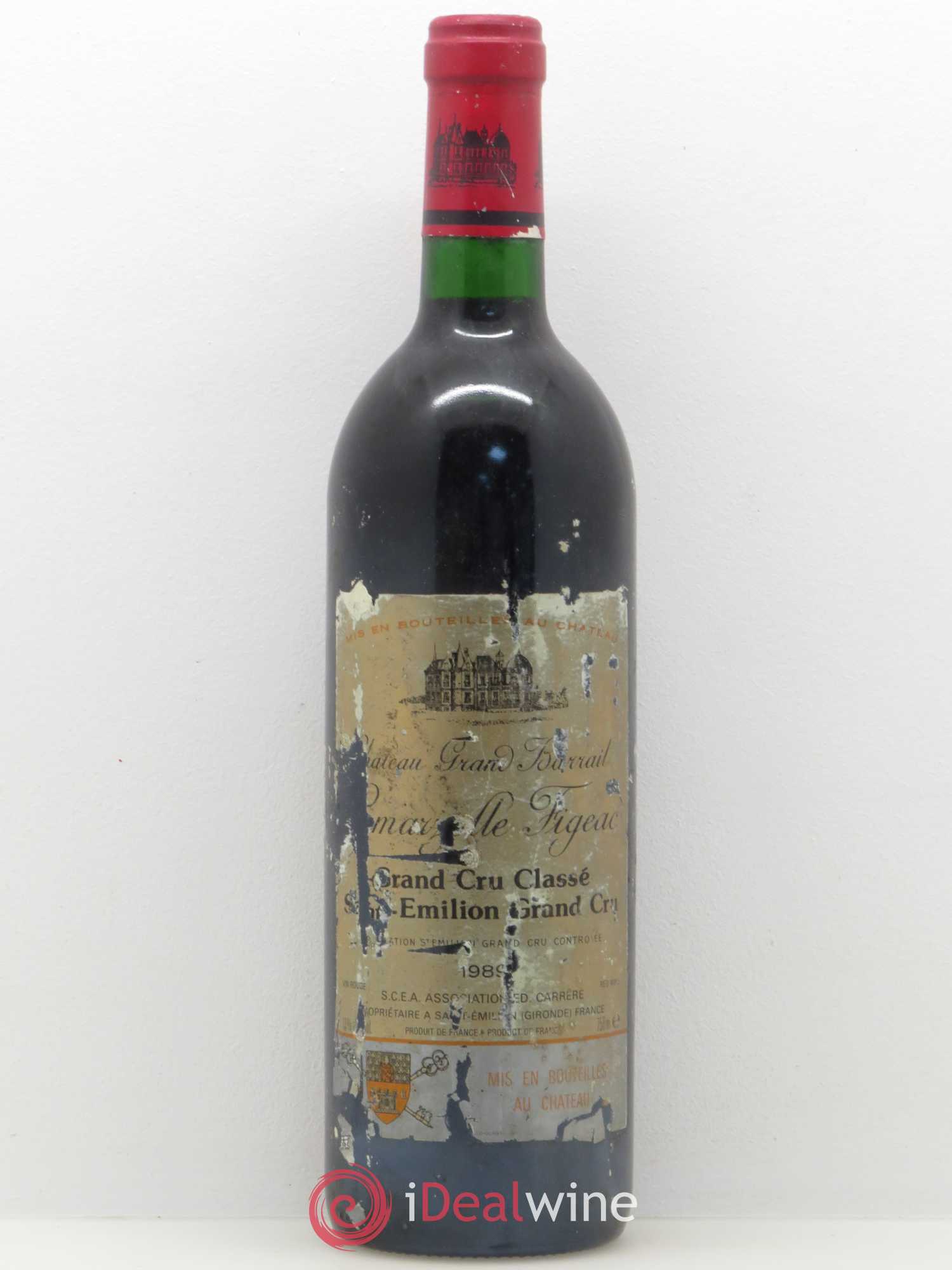 Château Grand Barrail Lamarzelle Figeac Grand Cru Classé 1989 - Lot de 1 bouteille - 0