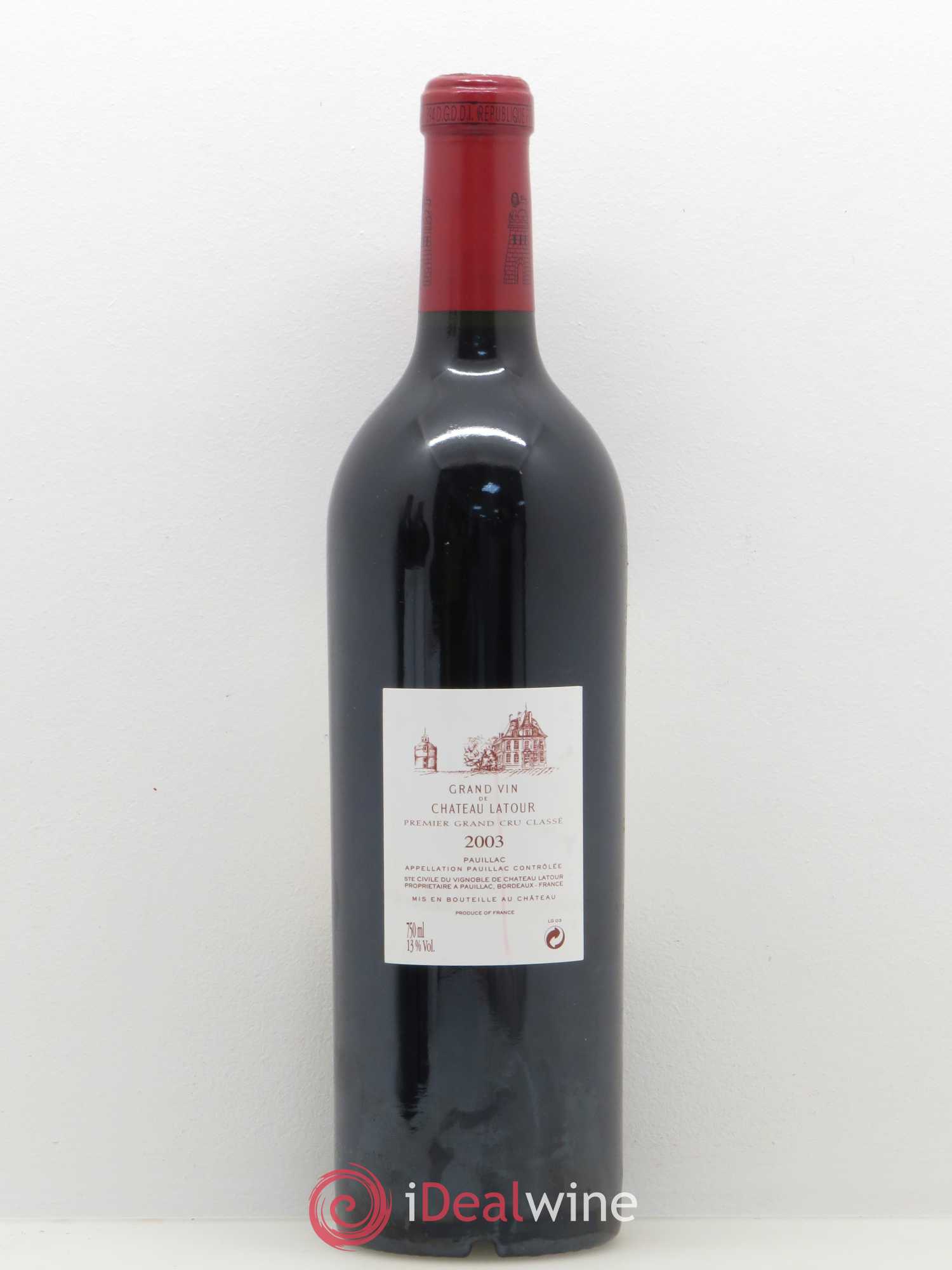 Château Latour 1er Grand Cru Classé 2003 - Lot de 1 bouteille - 1