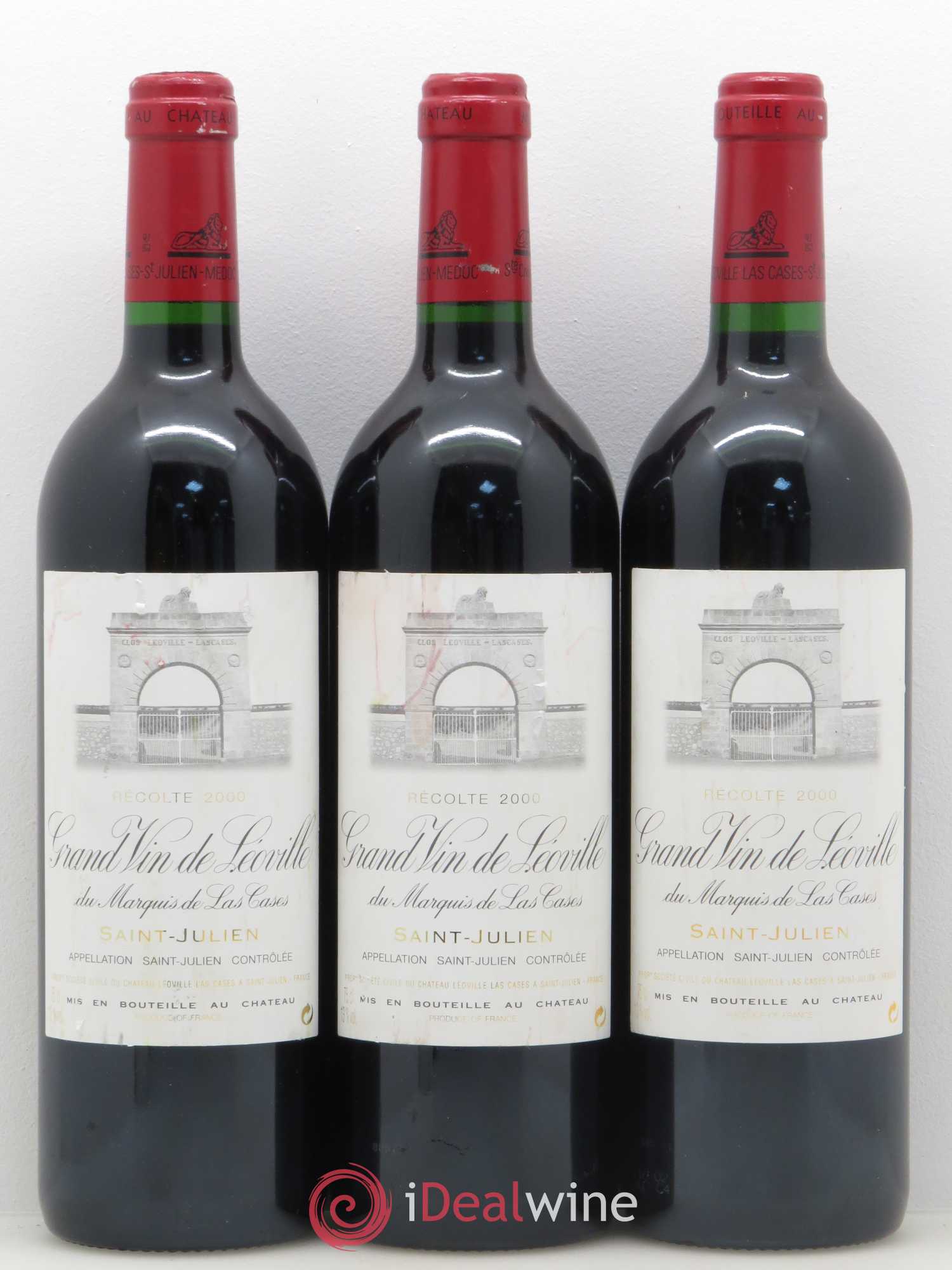 Château Léoville Las Cases 2ème Grand Cru Classé 2000 - Lot de 3 bouteilles - 0